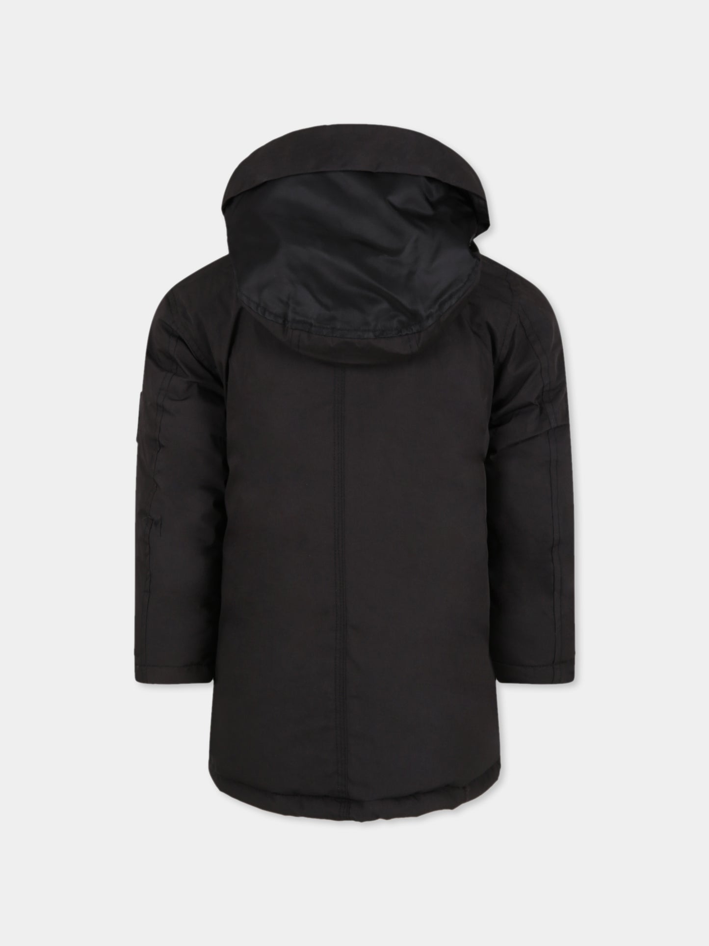 Piumino nero per bambino con patch,Diesel,00J4XL KXB43 K900