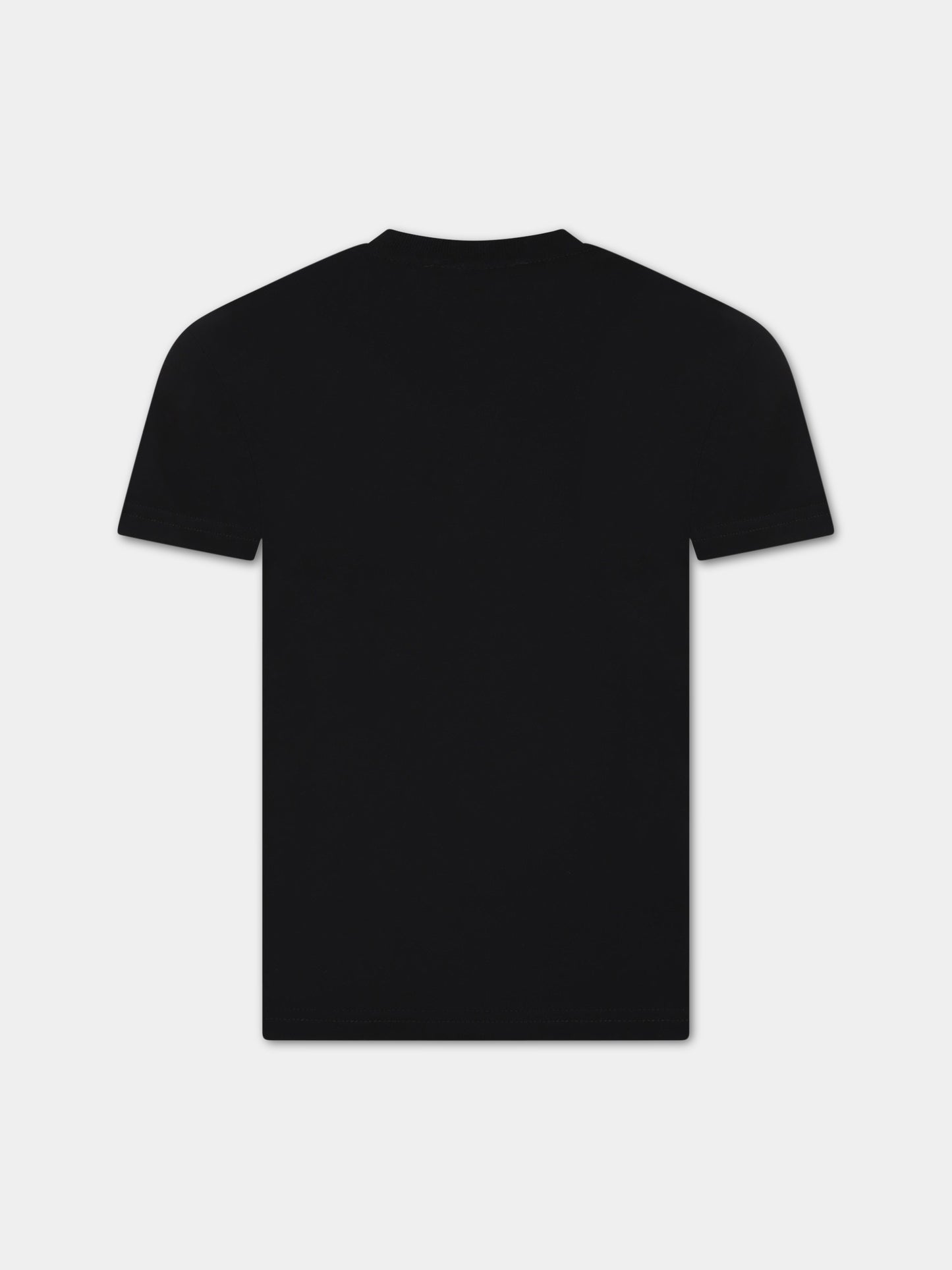 T-shirt nera per bambino con logo e stampa,Dsquared2,DQ1625 D004G DQ900