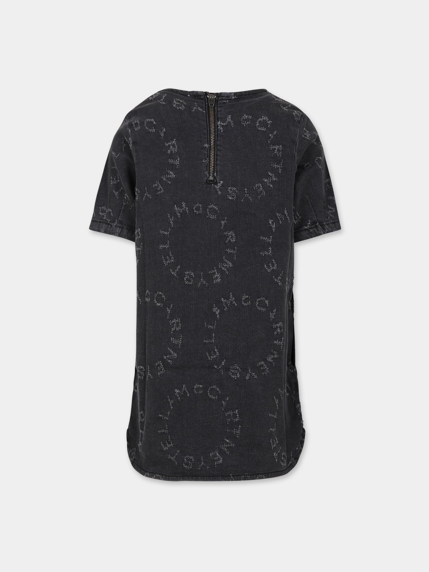Vestito denim casual nero per bambina con logo,Stella Mccartney Kids,TT1D11 Z0153 930