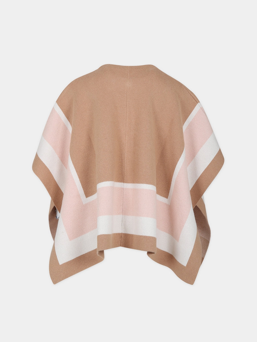 Cappa beige per bambina con logo,Chloé Kids,C16443 231