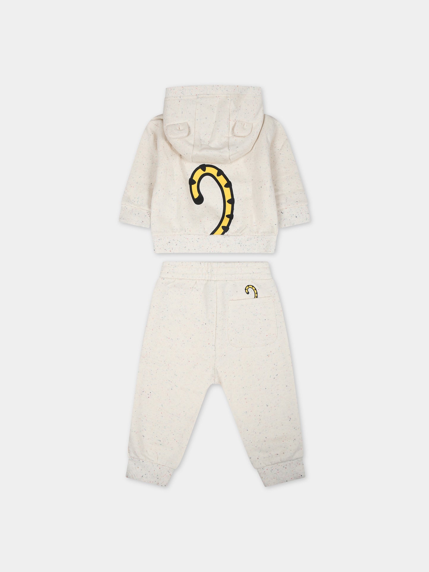 Completo avorio per neonato con tigre e logo,Kenzo Kids,K08071 22C