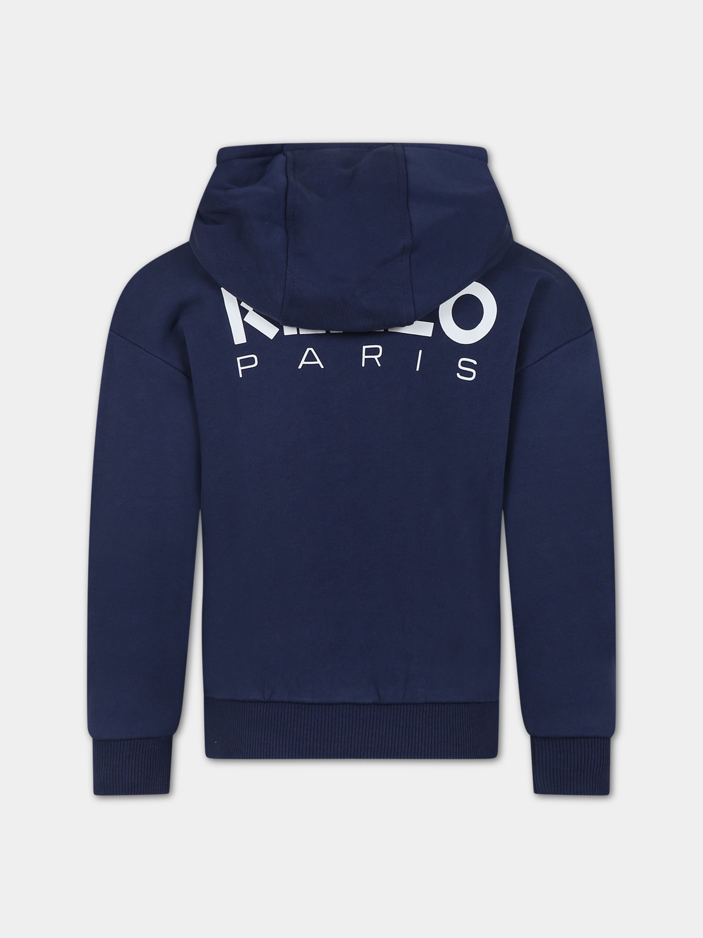 Felpa blu per bambini con fiore e logo,Kenzo Kids,K25837 84A