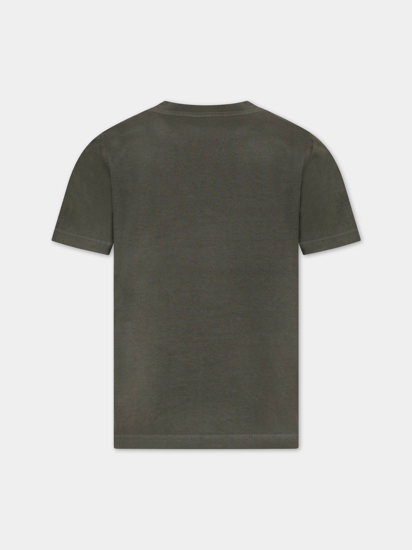 T-shirt verde con aquila per bambino,Zadig & Voltaire Kids,X25392 642