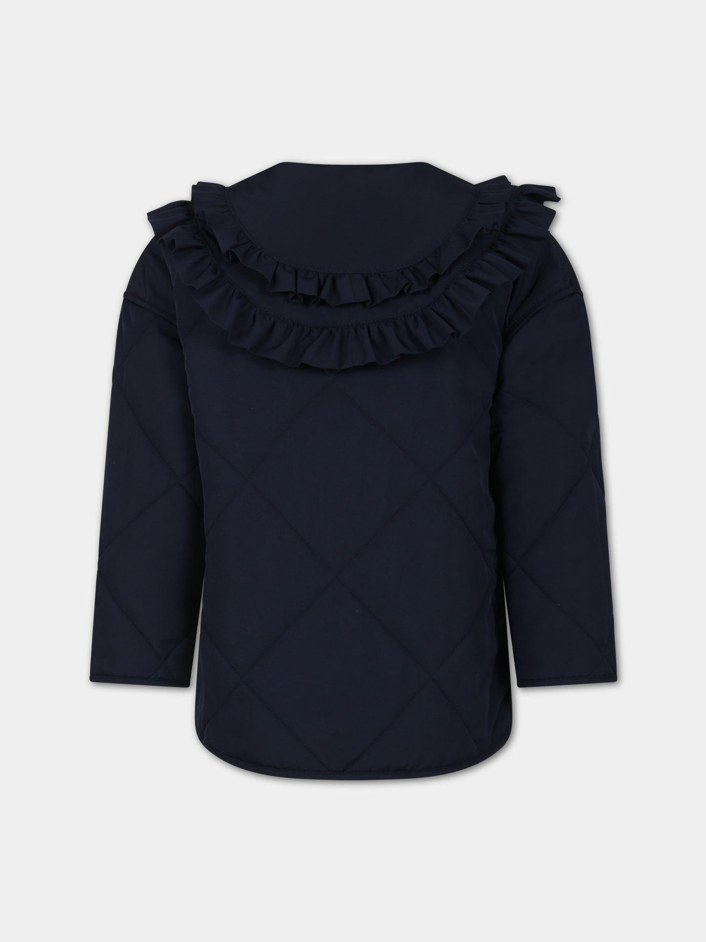 Piumino blu per bambina con rouches,Philosophy,PFGB006 0 NY167 4158