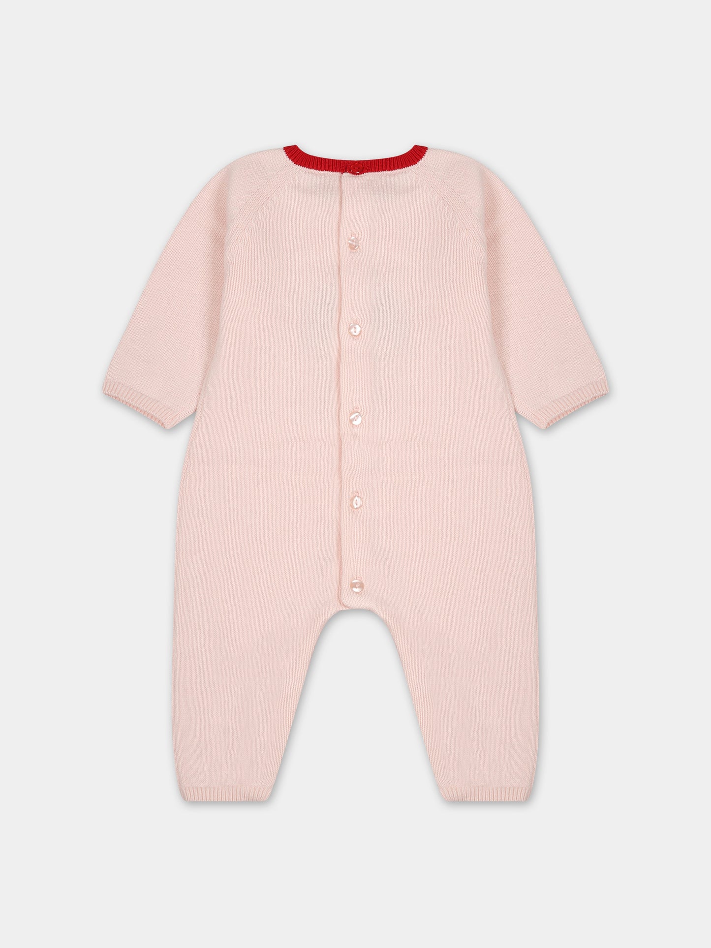 Tutina rosa con mela per neonata,Carrement Beau,Y94299 43B