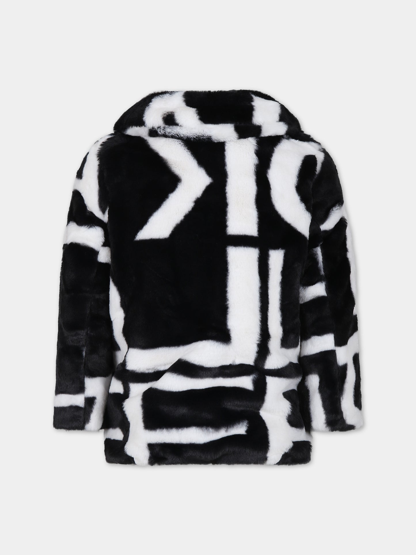 Ecopelliccia multicolor per bambina con logo,Karl Lagerfeld Kids,Z16168 M41