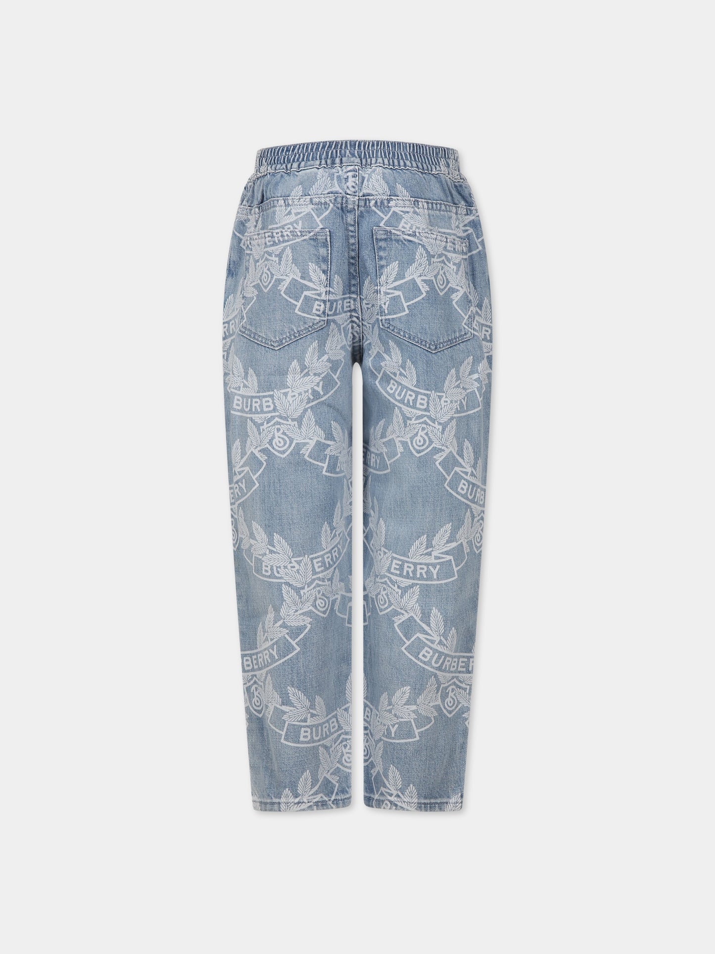 Jeans celeste per bambino con logo,Burberry Kids,8069414
