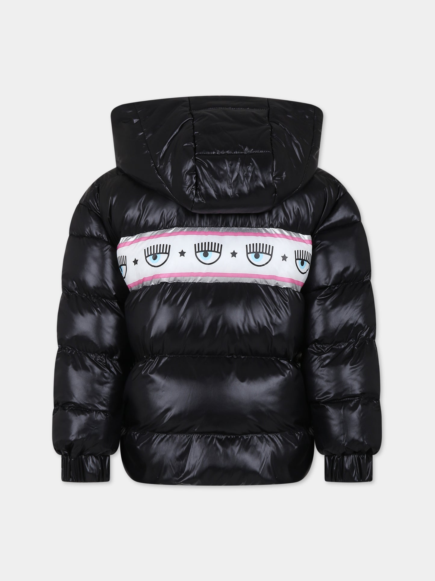 Piumino nero per bambina con eyes flirting,Chiara Ferragni Collection,51B100 2420 0050