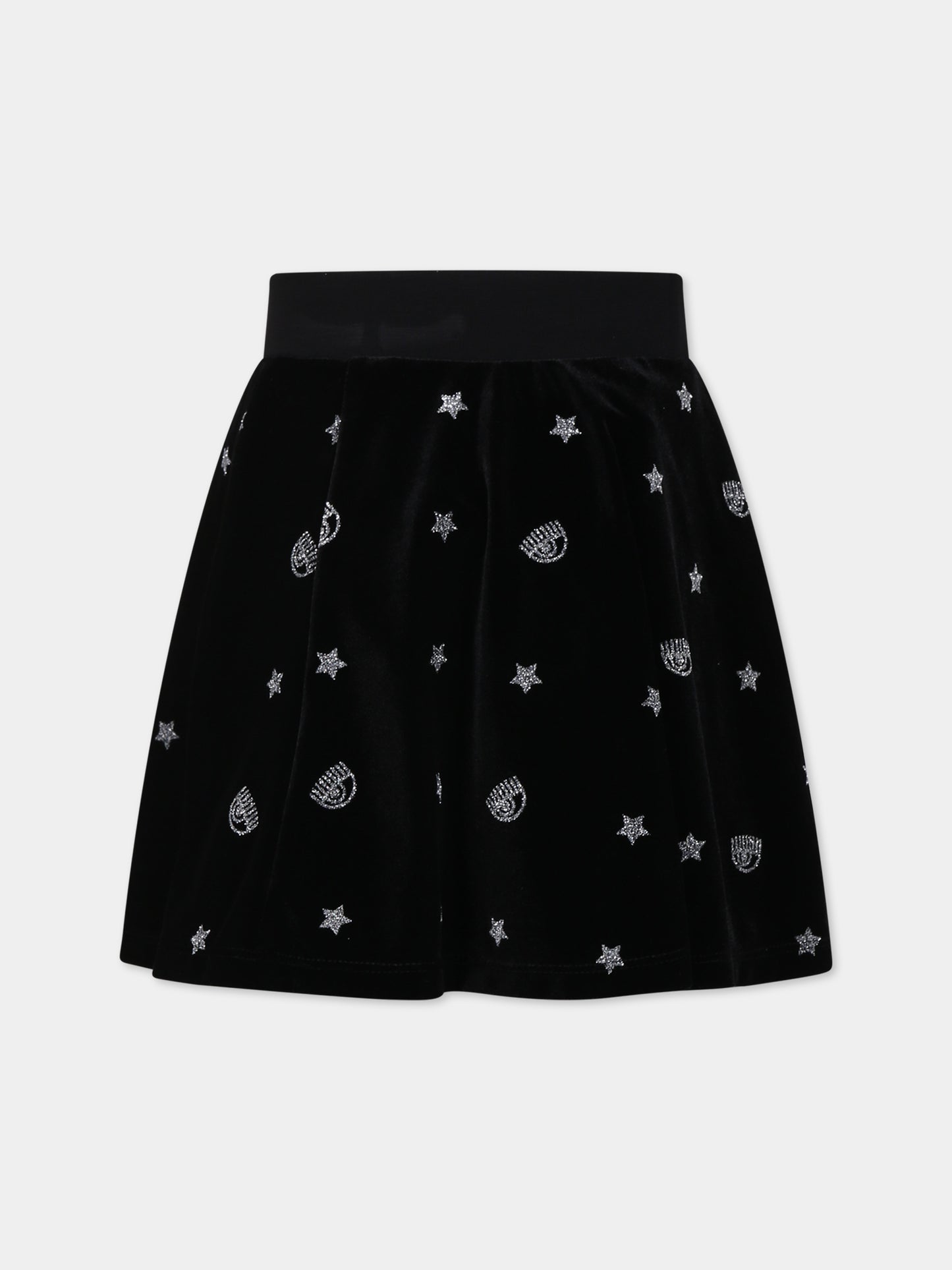 Gonna nera per bambina con eyestar,Chiara Ferragni Collection,51B703 2905 5075