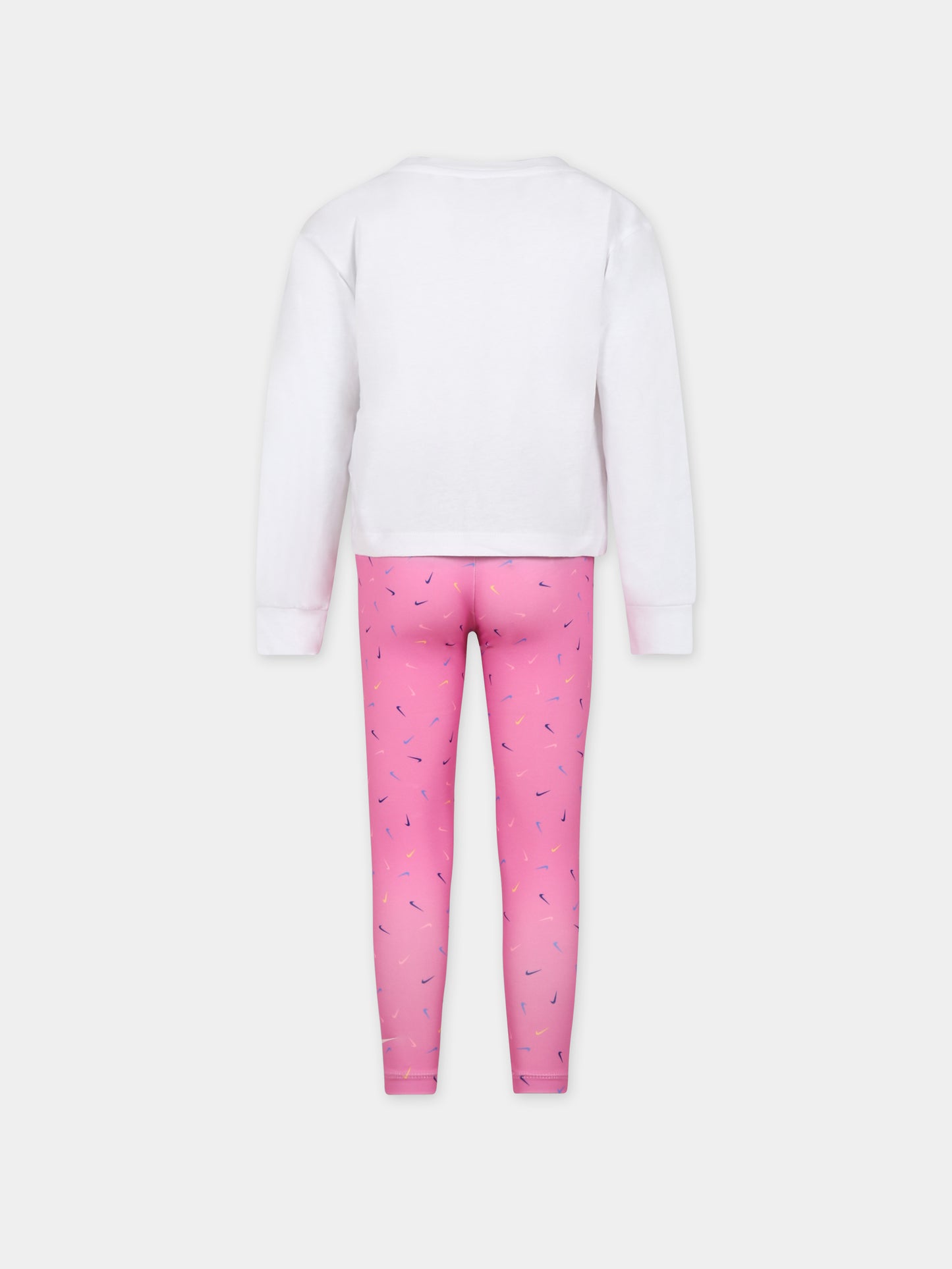Completo rosa per bambina con swoosh,Nike,36L062 AFN
