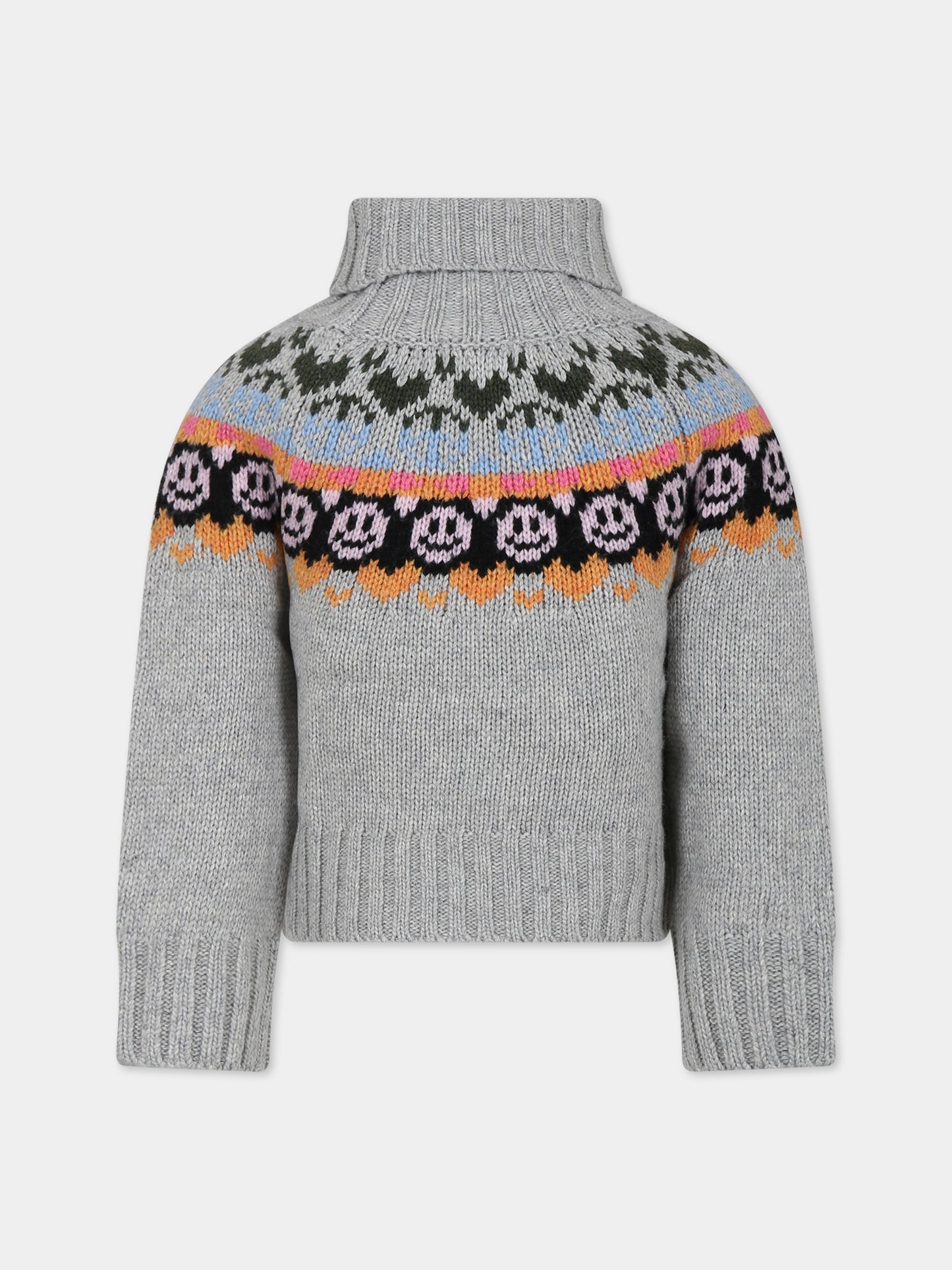 Maglione grigio per bambina con smile,Molo,2W23K201 2466