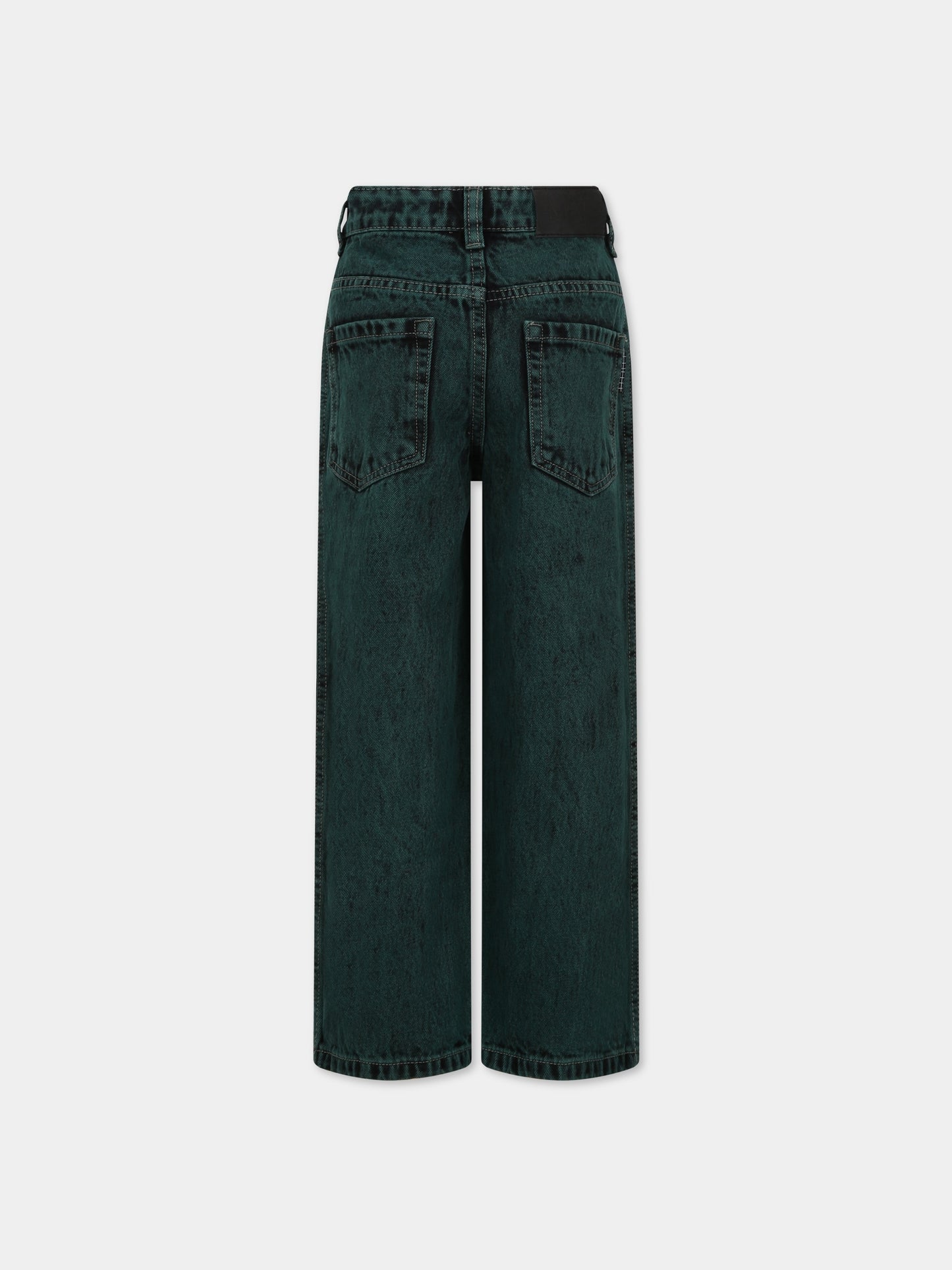 Jeans verdi per bambini con logo,Molo,6W23I102 8819