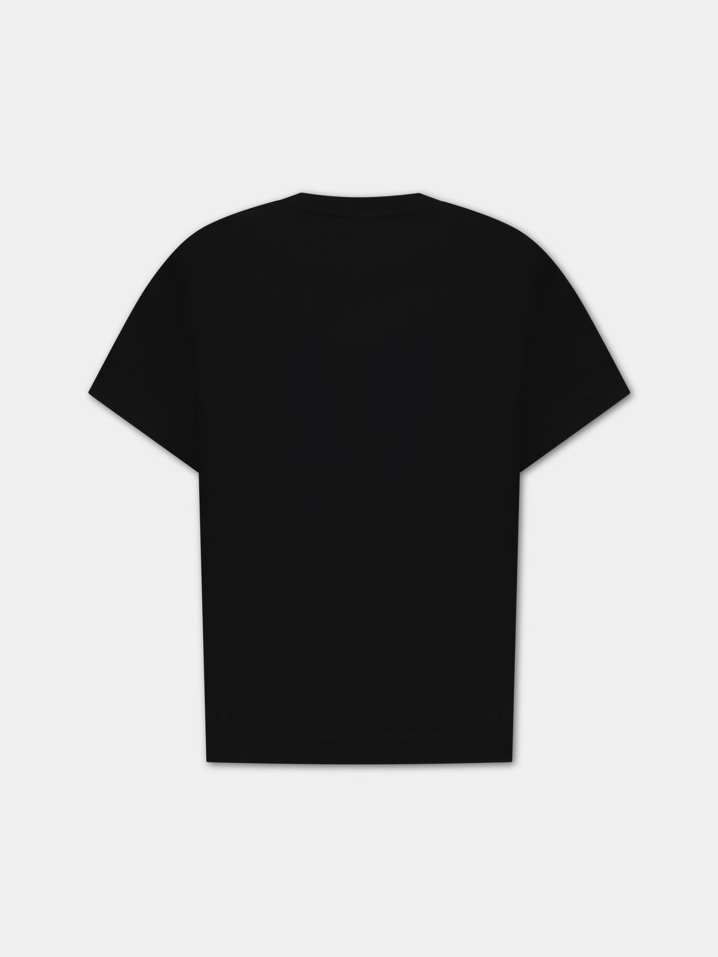 T-shirt nera per bambini con logo,Fendi Kids,JUI137 7AJ F1L13