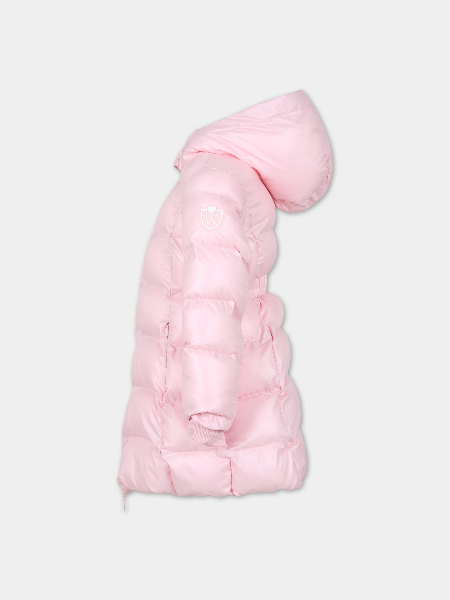 Piumino rosa per bambina con logo,Monnalisa,17B100 2040 091S