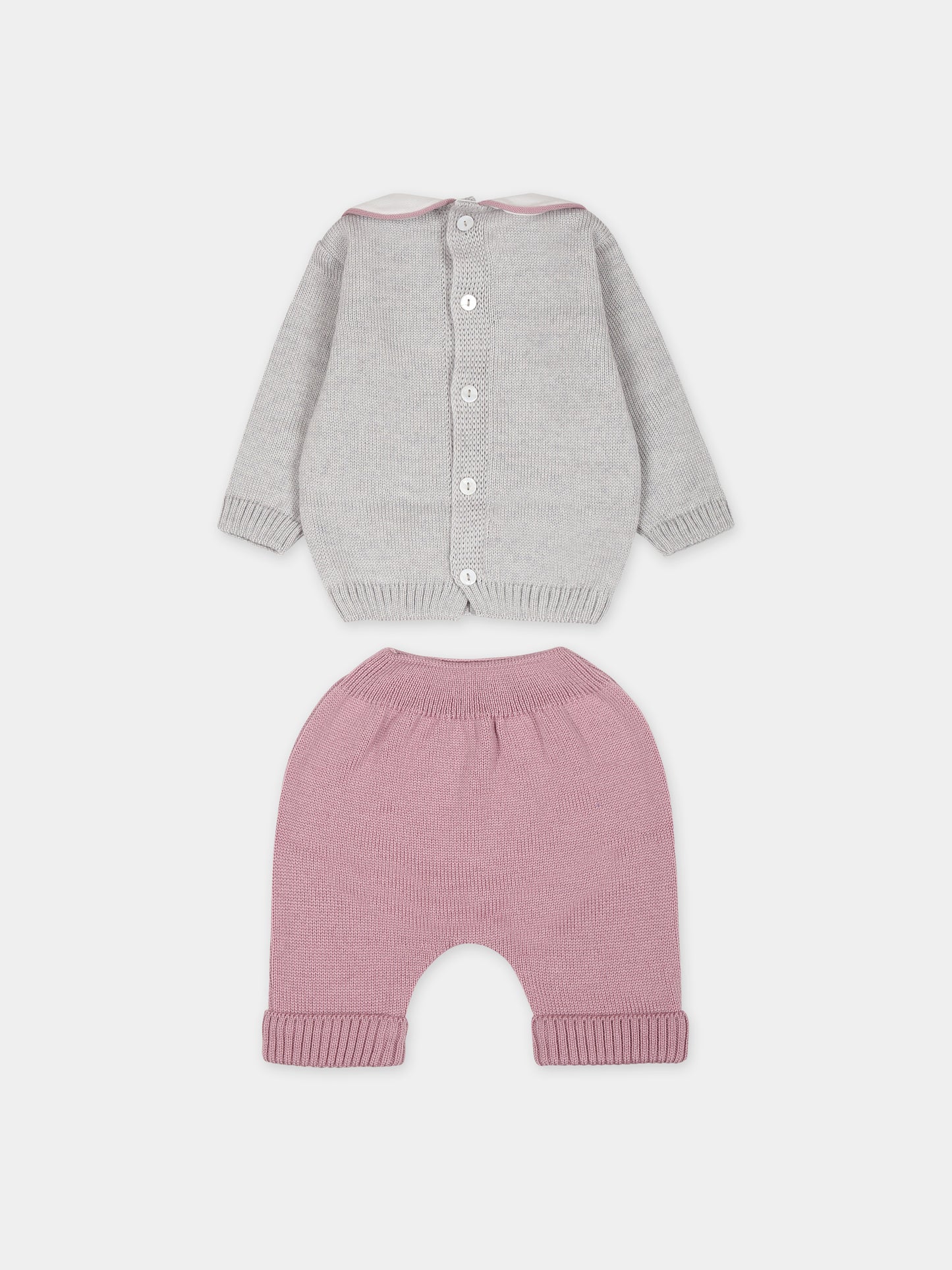 Completo multicolor per neonata,Little Bear,7102 GRIGIO/PEONIA