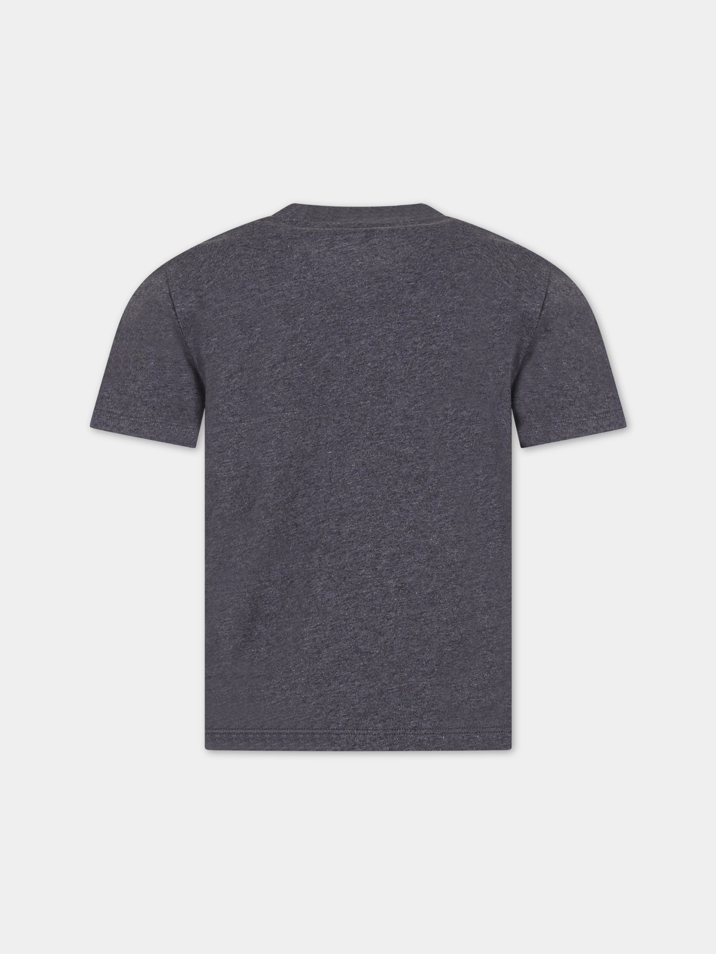 T-shirt grigia per bambino con logo arancione,Bonpoint,W03BTSK00002 195C