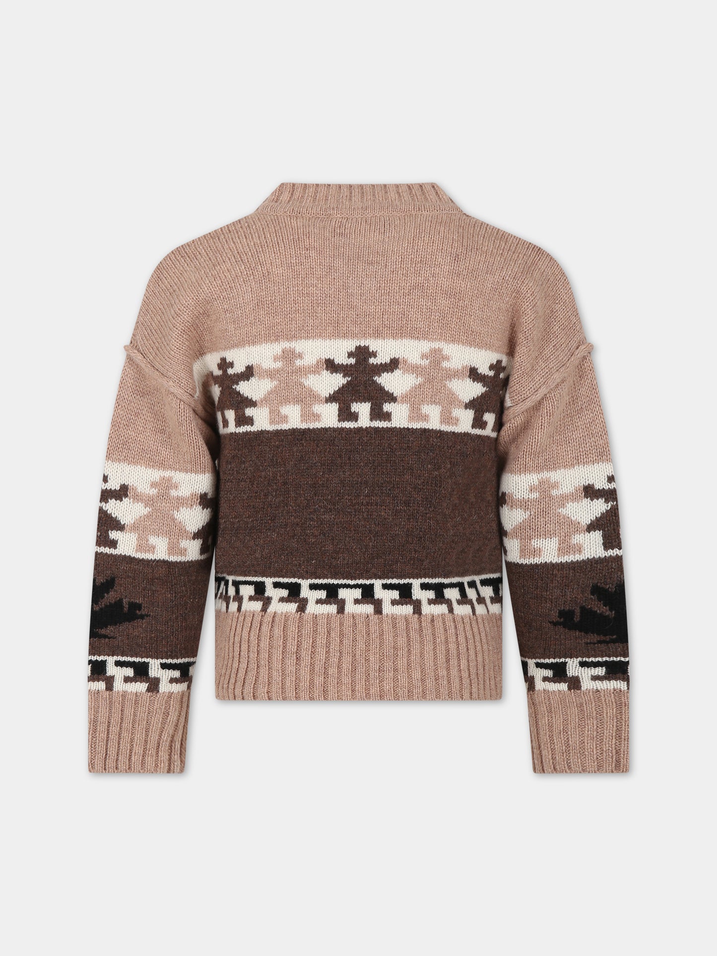 Maglione beige per bambino con motivo jacquard,Dsquared2,DQ1940 D0A4Y DQ713