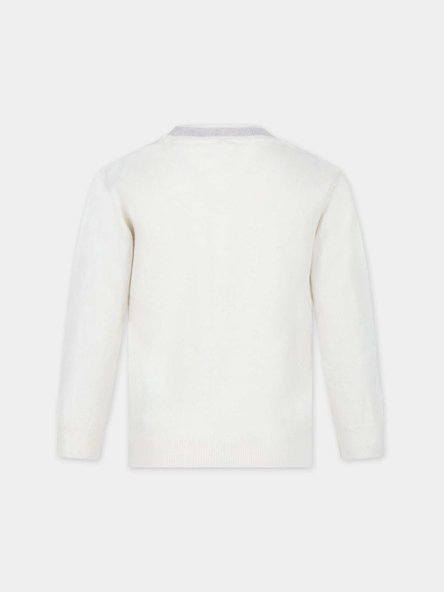 Cardigan avorio per bambino con logo,Eleventy,ET9P50 W0023 101GR