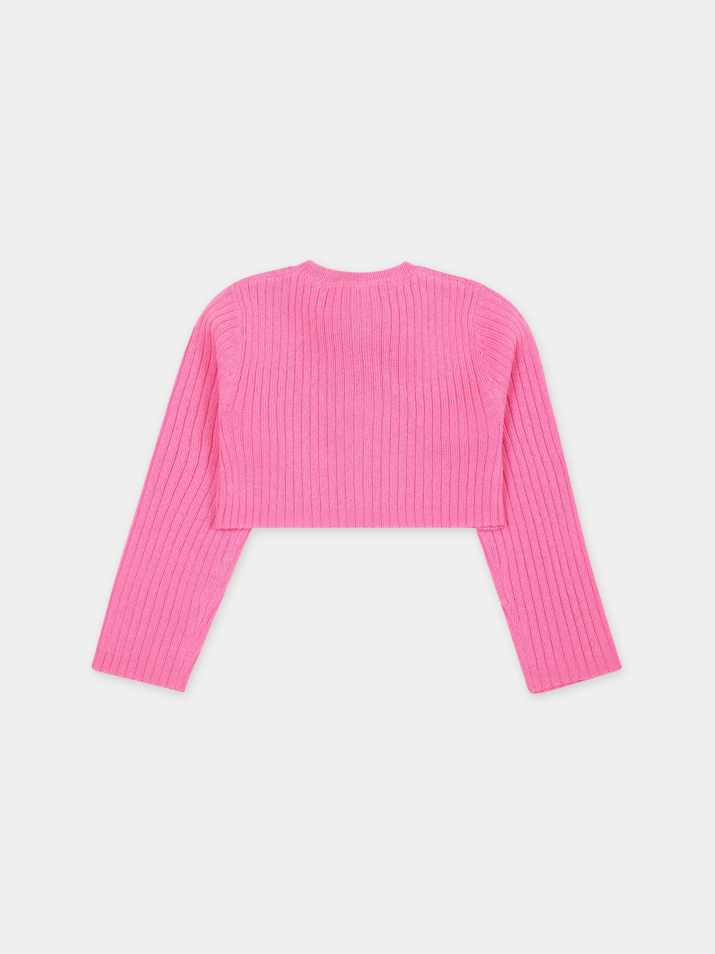 Cardigan fucsia per neonata con logo,Blumarine Baby,IF3150 X0517