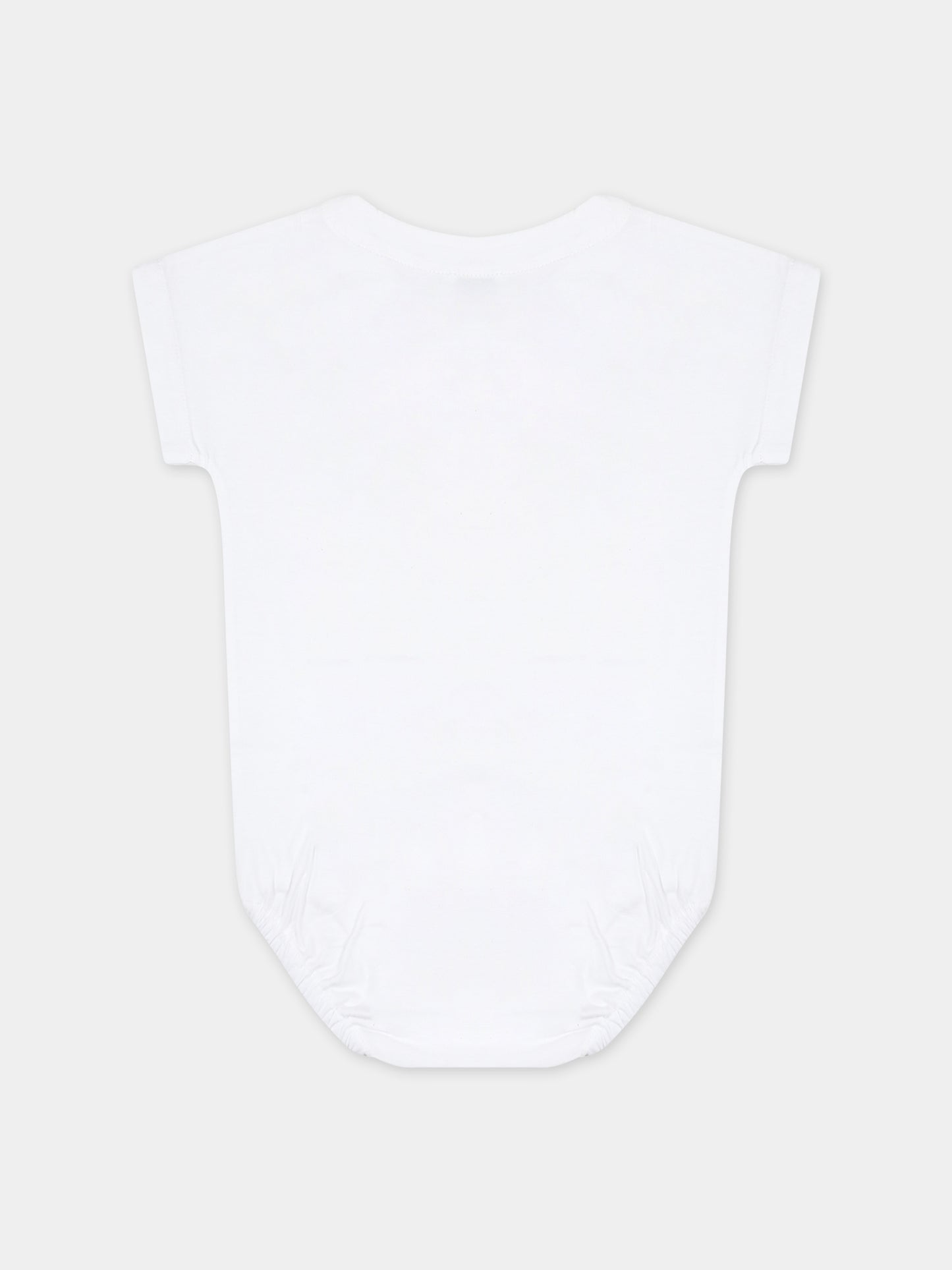 Body bianco per neonata con stampa logo,Burberry Kids,8069720