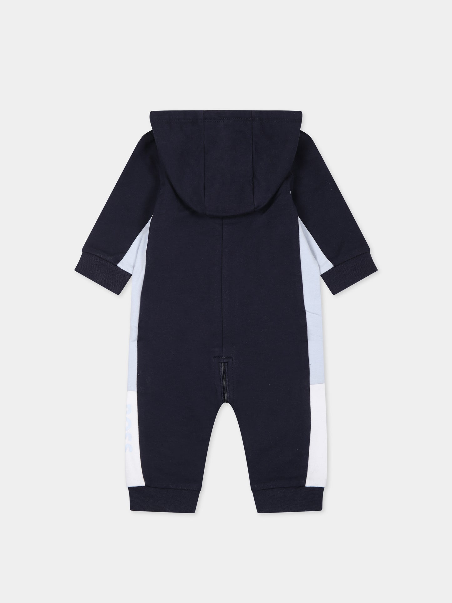 Tutina blu per neonato con logo,Boss,J94354 MARINE