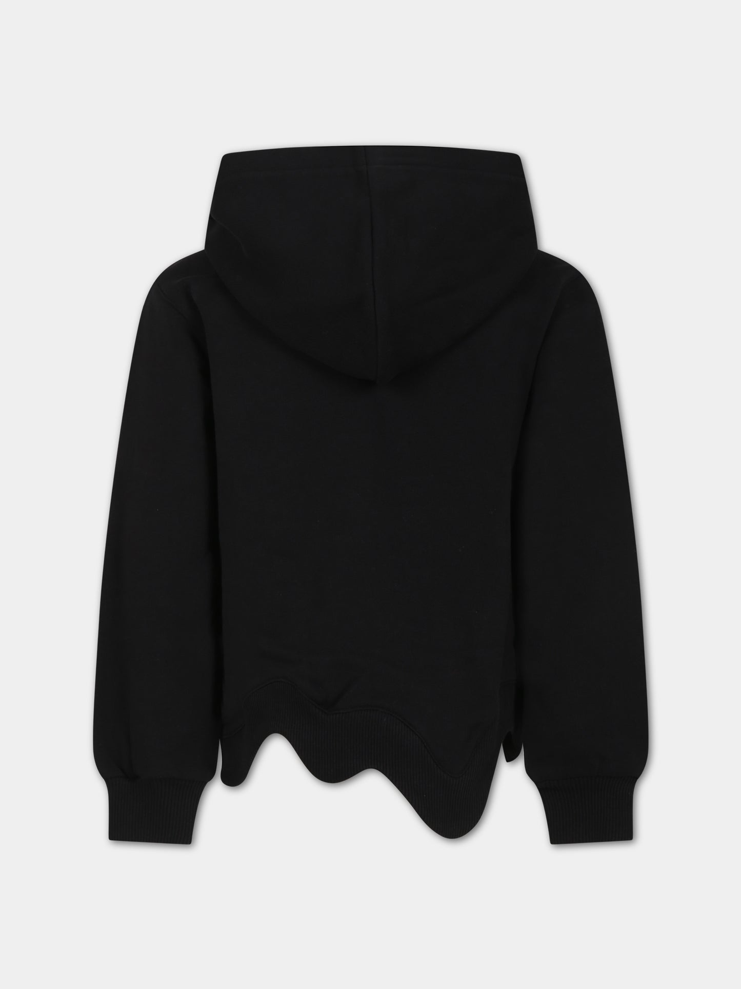 Felpa nera per bambina con logo,Moschino Kids,HDF05M LCA58 60100