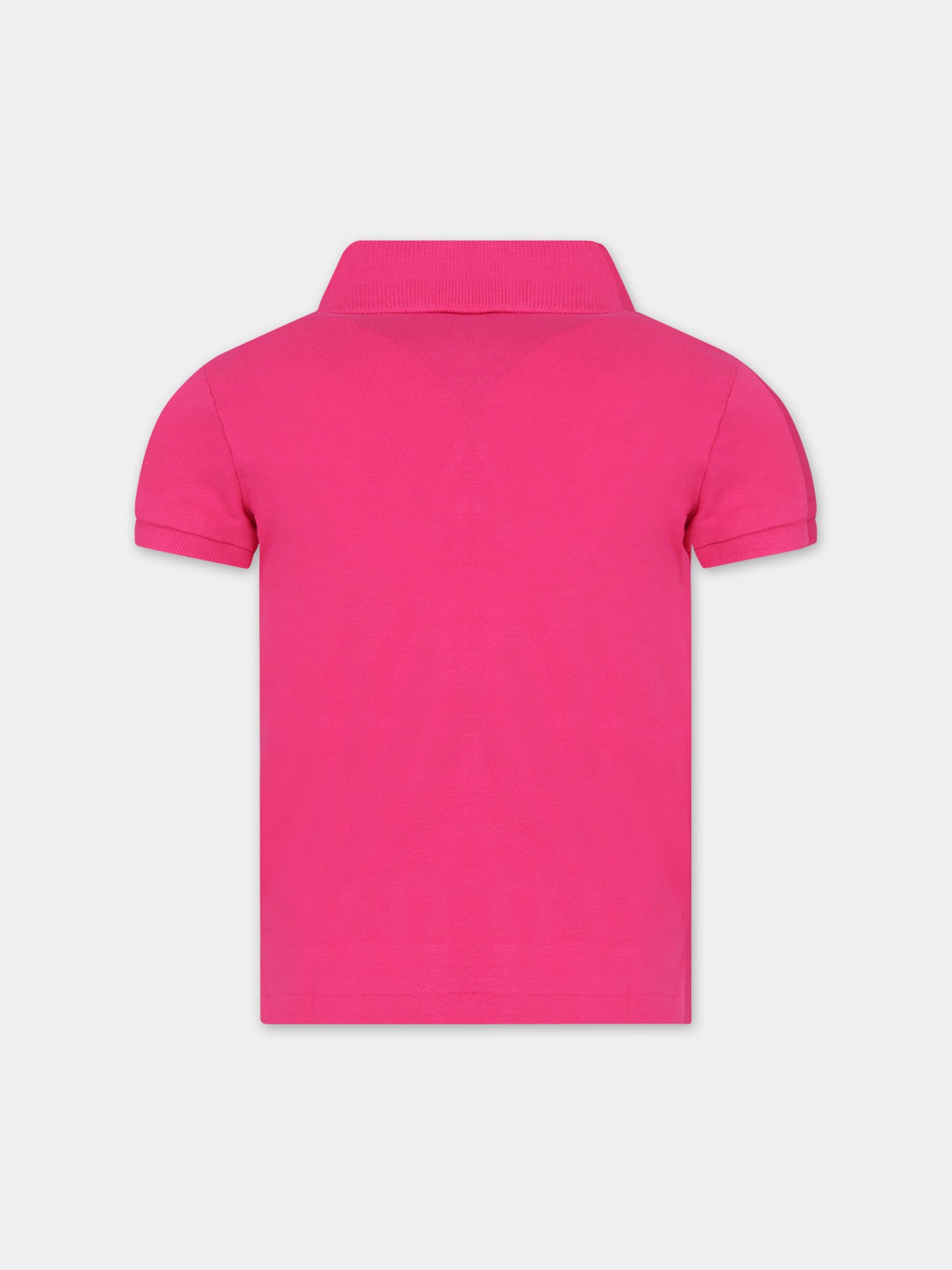 Polo fucsia per bambina con cavallino,Ralph Lauren Kids,698589129