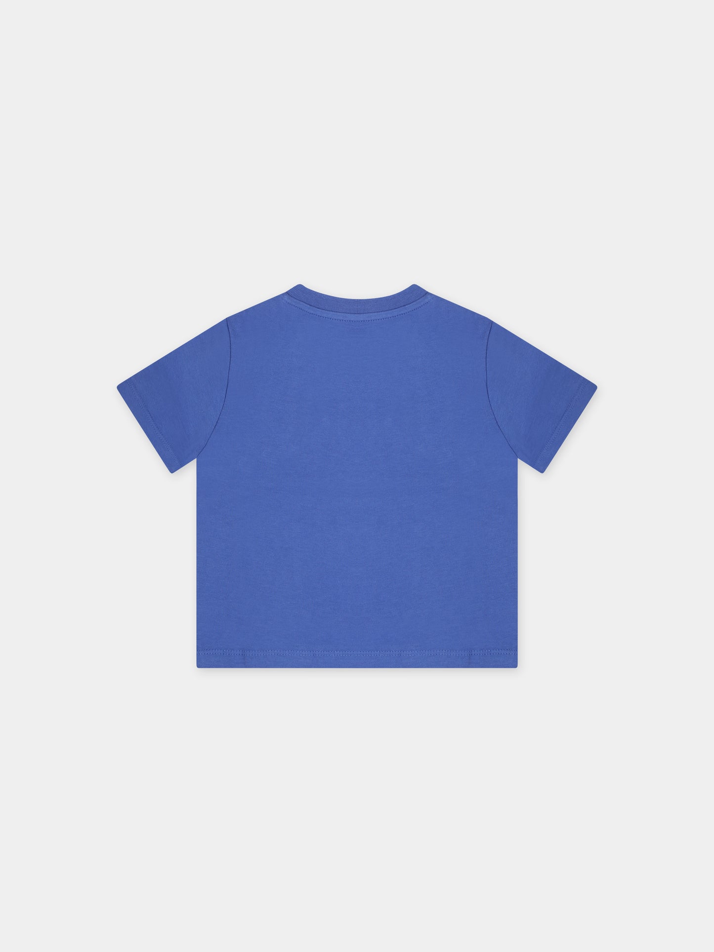 T-shirt blu per neonato con cavallino,Ralph Lauren Kids,832904050