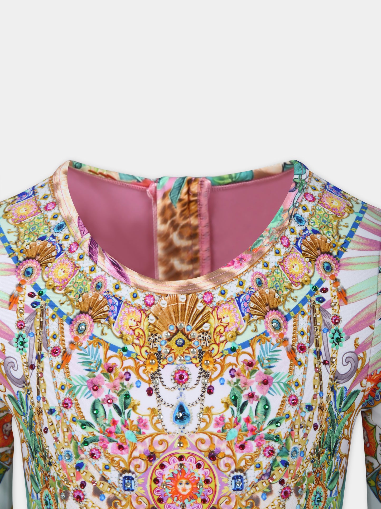 Costume per bambina con stampa floreale,Camilla,00025686 FLOWNEPT