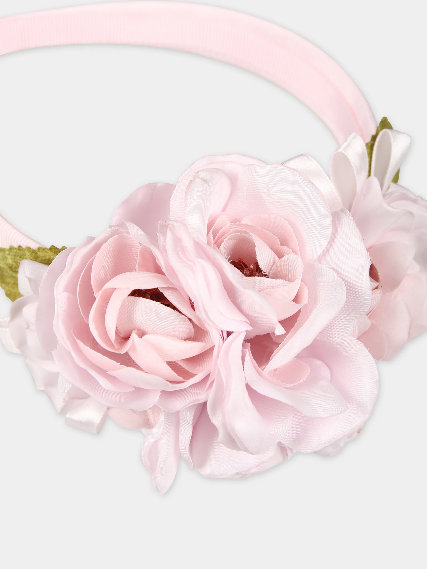 Cerchietto rosa per bambina con fiori,Monnalisa,79C011 3726 9191