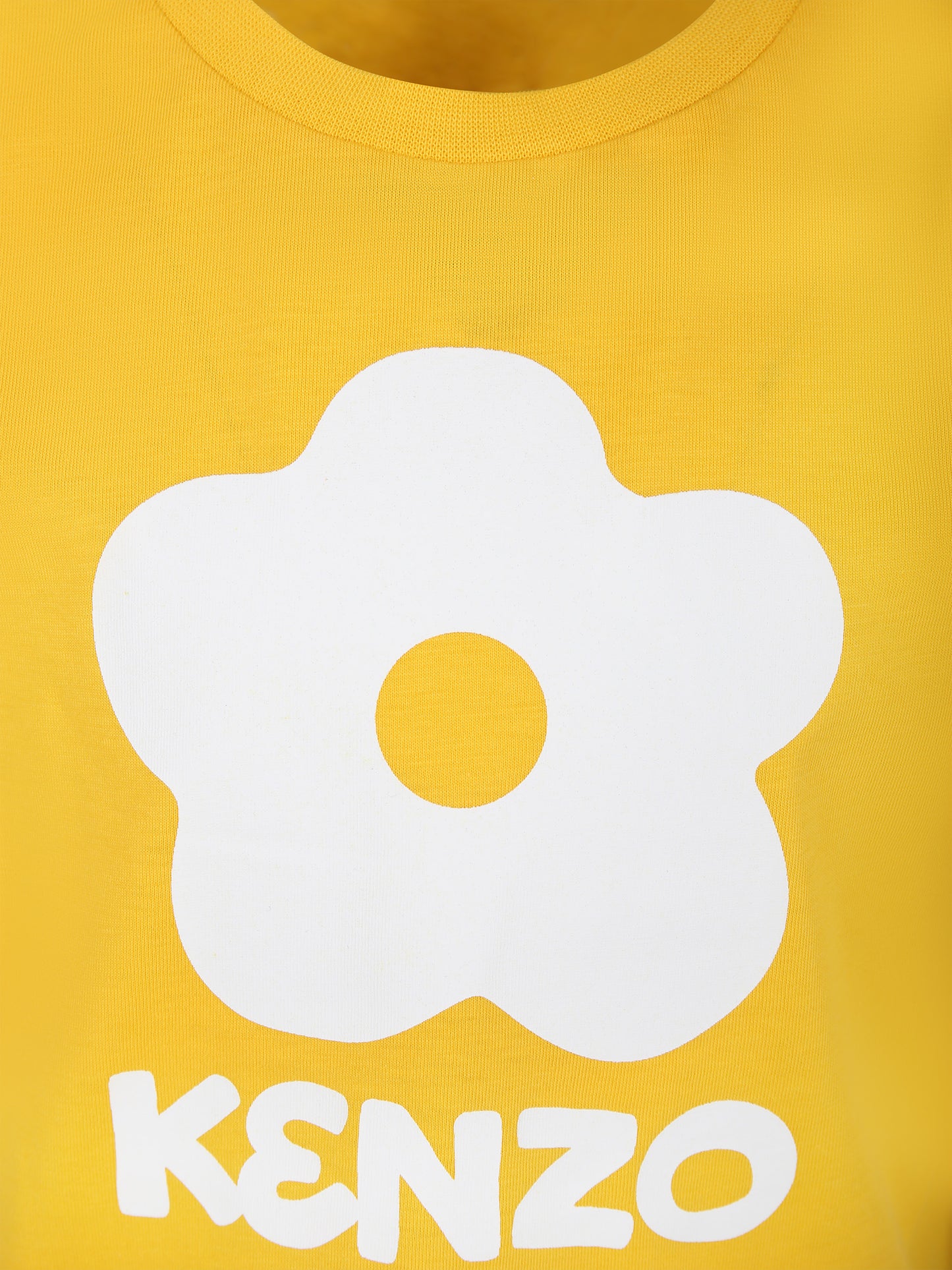 T-shirt gialla per bambina con fiore,Kenzo Kids,K60254 536