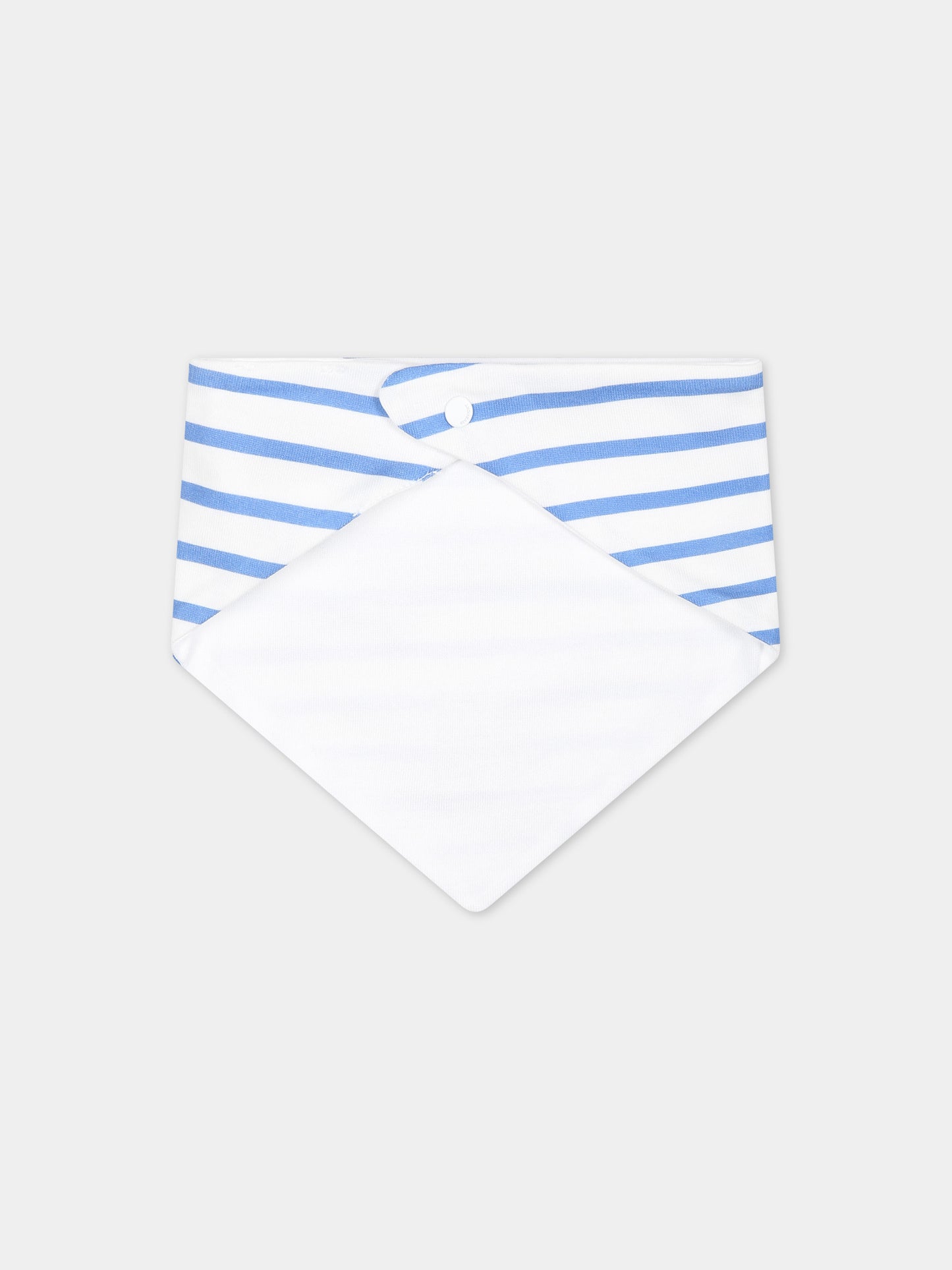 Pagliaccetto celeste per neonato con righe e logo,Givenchy Kids,H30235 824