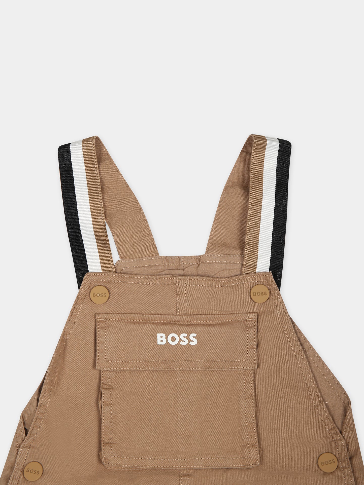 Salopette marrone per neonato con logo,Boss,J50790 269