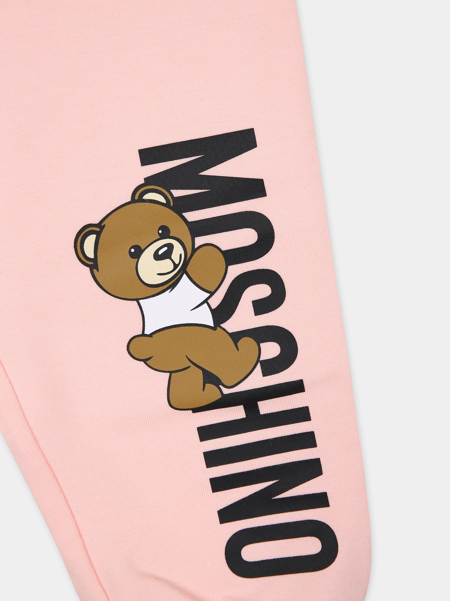 Completo rosa per neonata con Teddy Bear e logo,Moschino Kids,MUK04R LDA27 50209