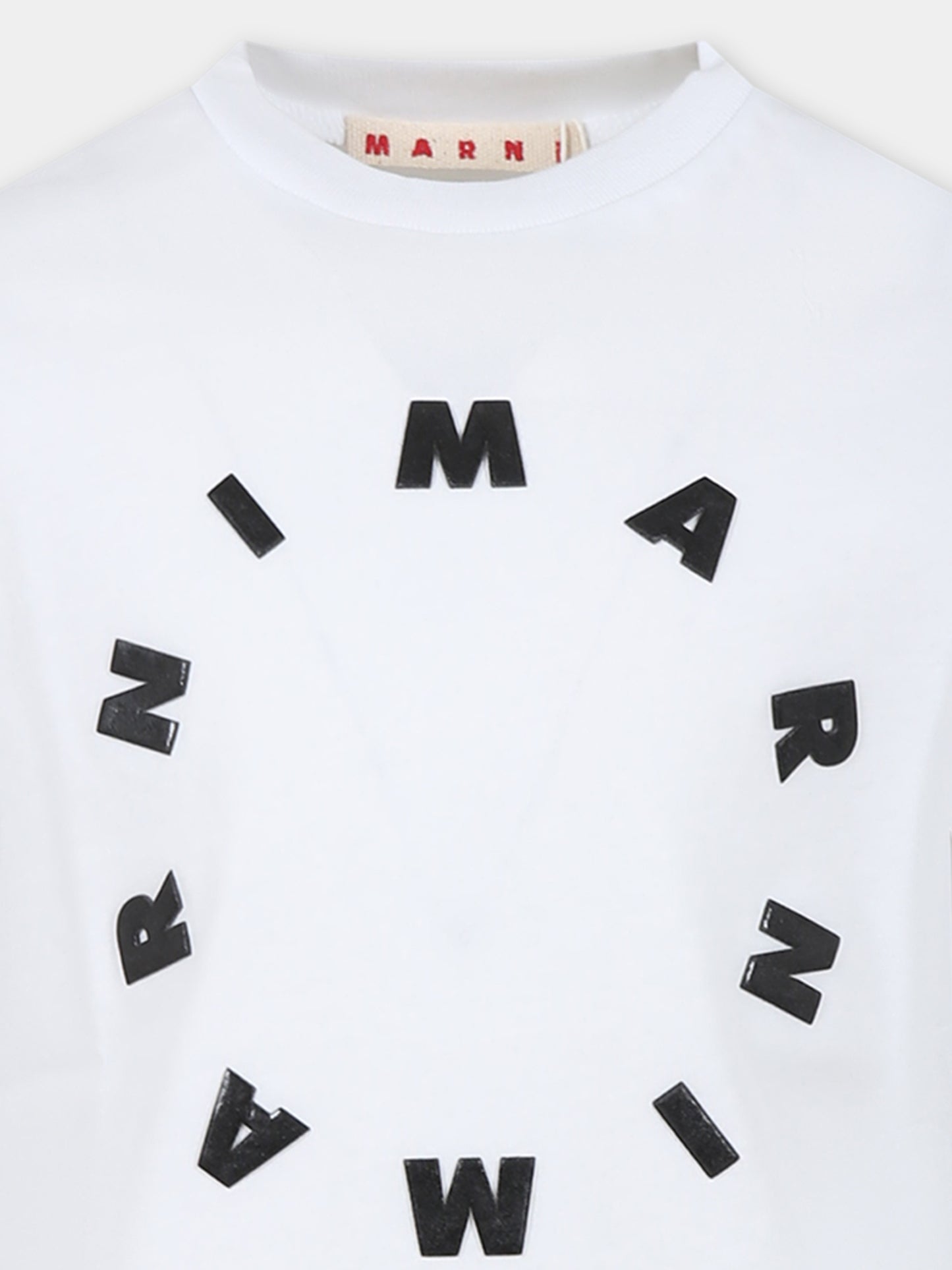 T-shirt bianca per bambini con logo,Marni Kids,M01069 M00L9 MT172U 0M100