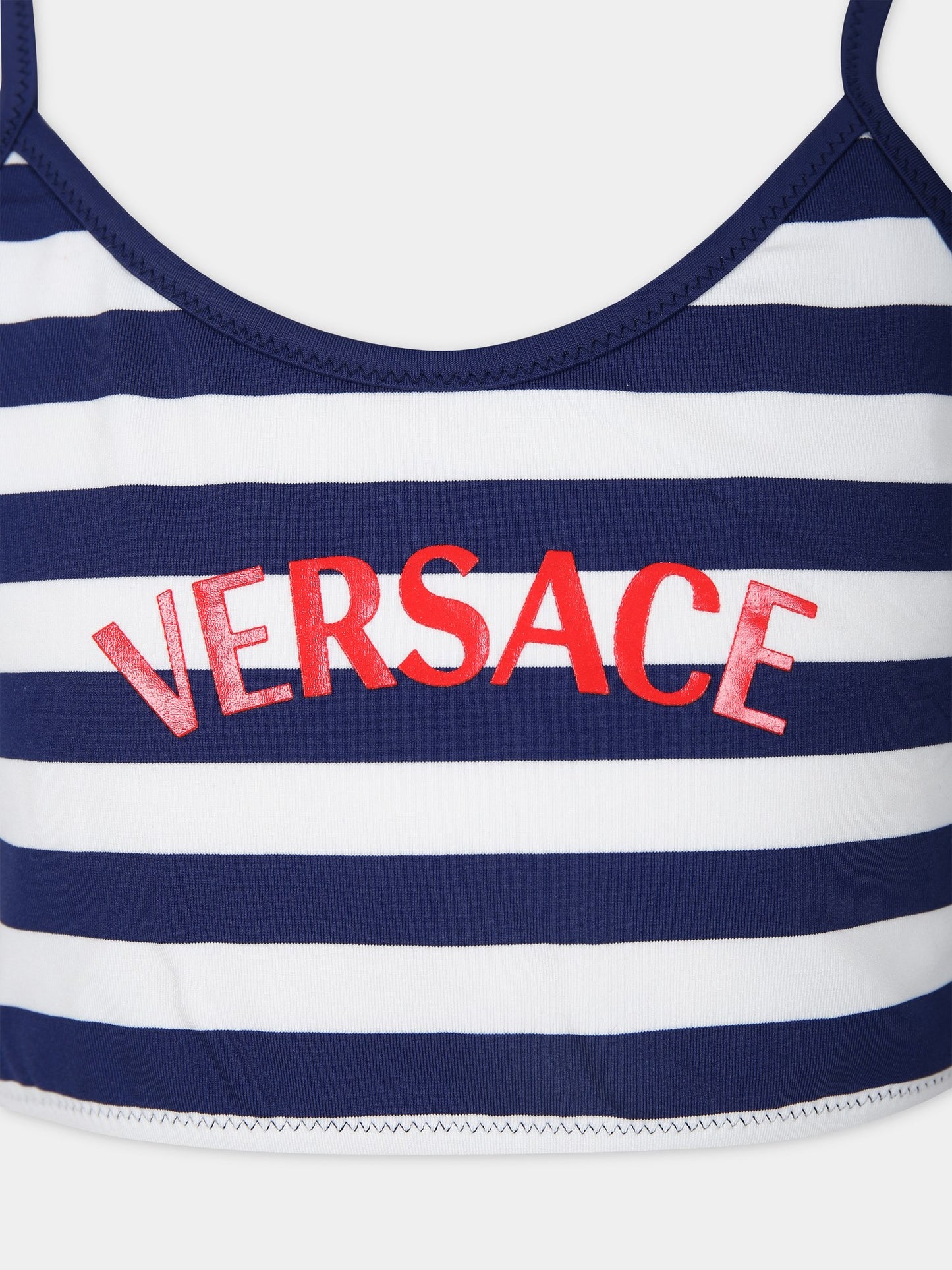 Bikini multicolor per bambina con logo,Versace,1014093 1A10010 2W300