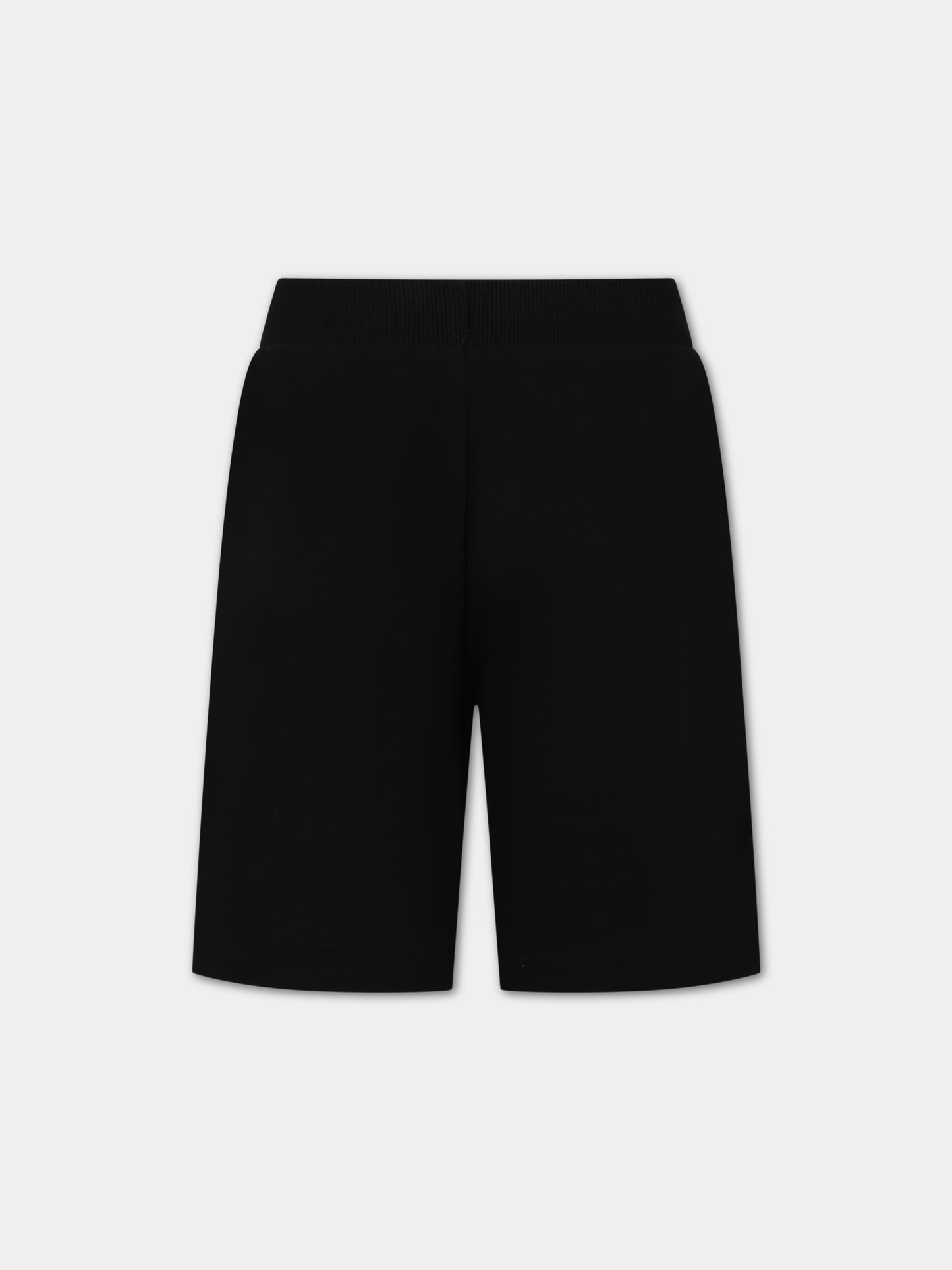 Shorts neri per bambino con smile elogo,Moschino Kids,HUQ01A LCA32 60100