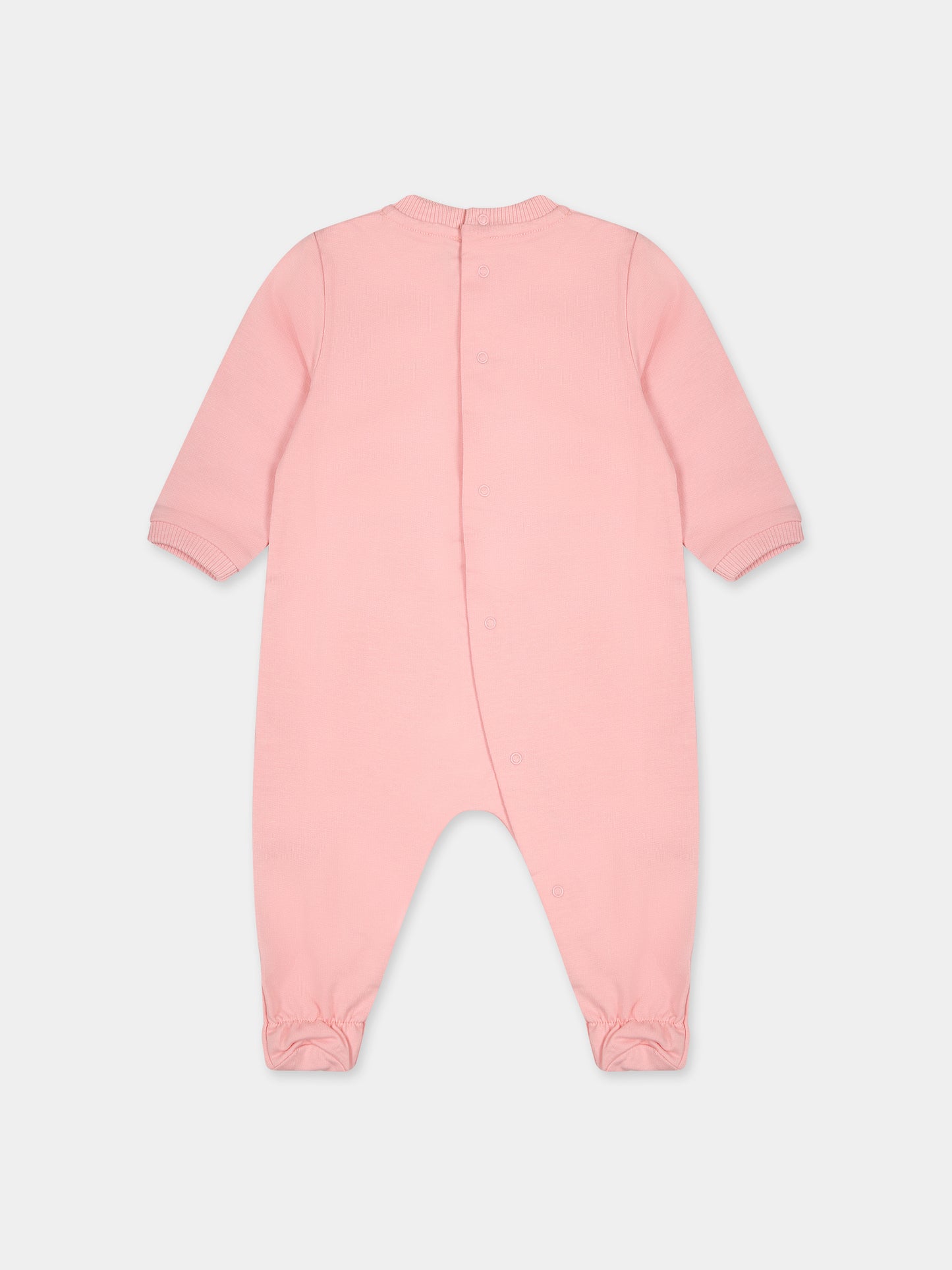 Tutina rosa per neonata con logo,Moschino Kids,MUT03C LCA19 50209