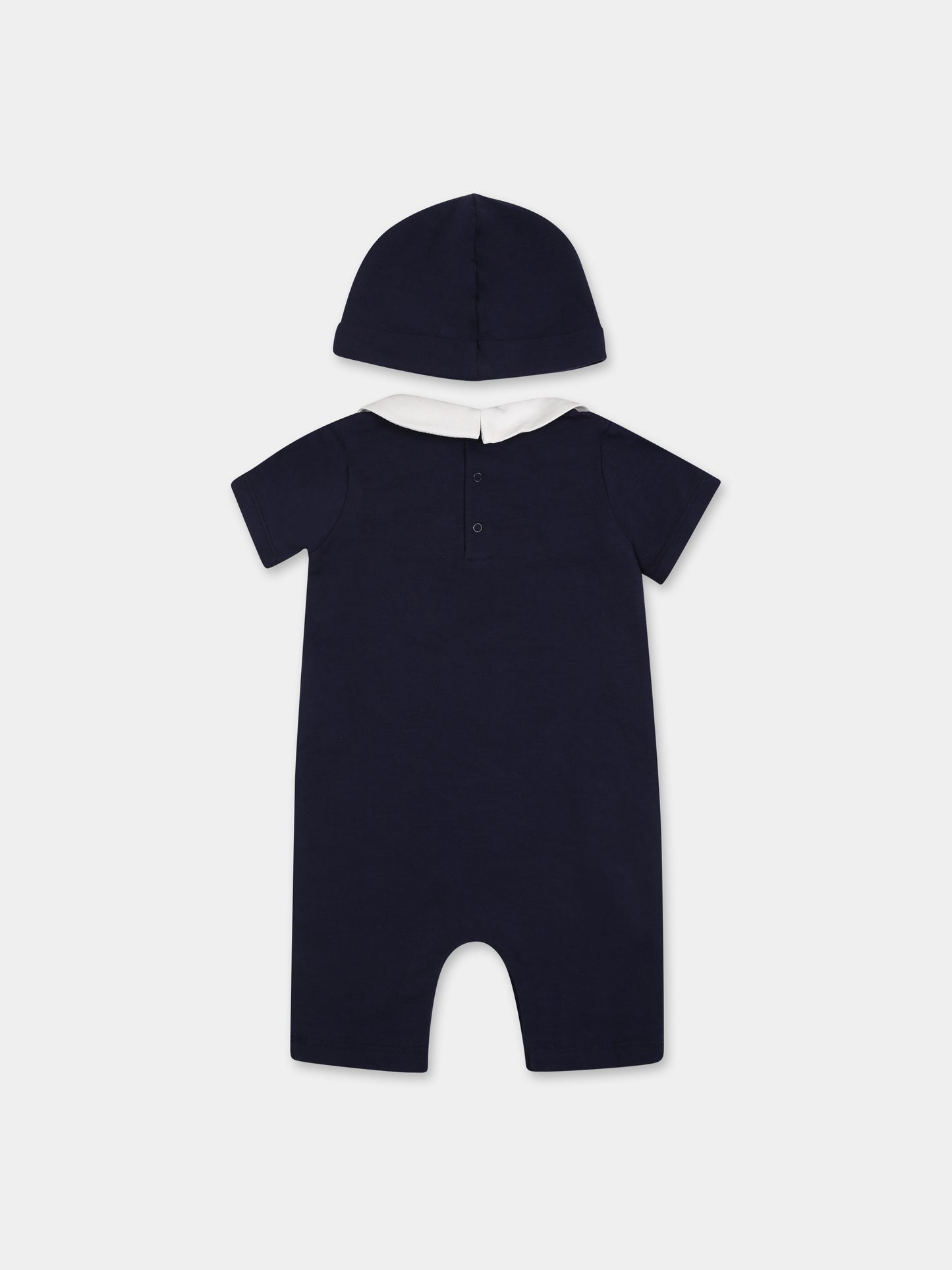 Set blu per neonati con Teddy bear e logo,Moschino Kids,MUY056 LBA10 40016