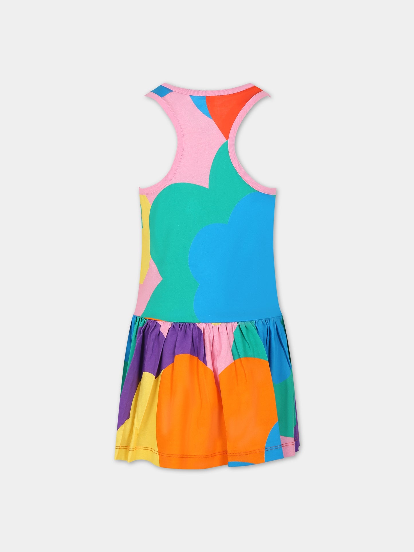 Vestito multicolor per bambina con stampa e scritta,Stella Mccartney Kids,TS1B72 Z0902 999MC