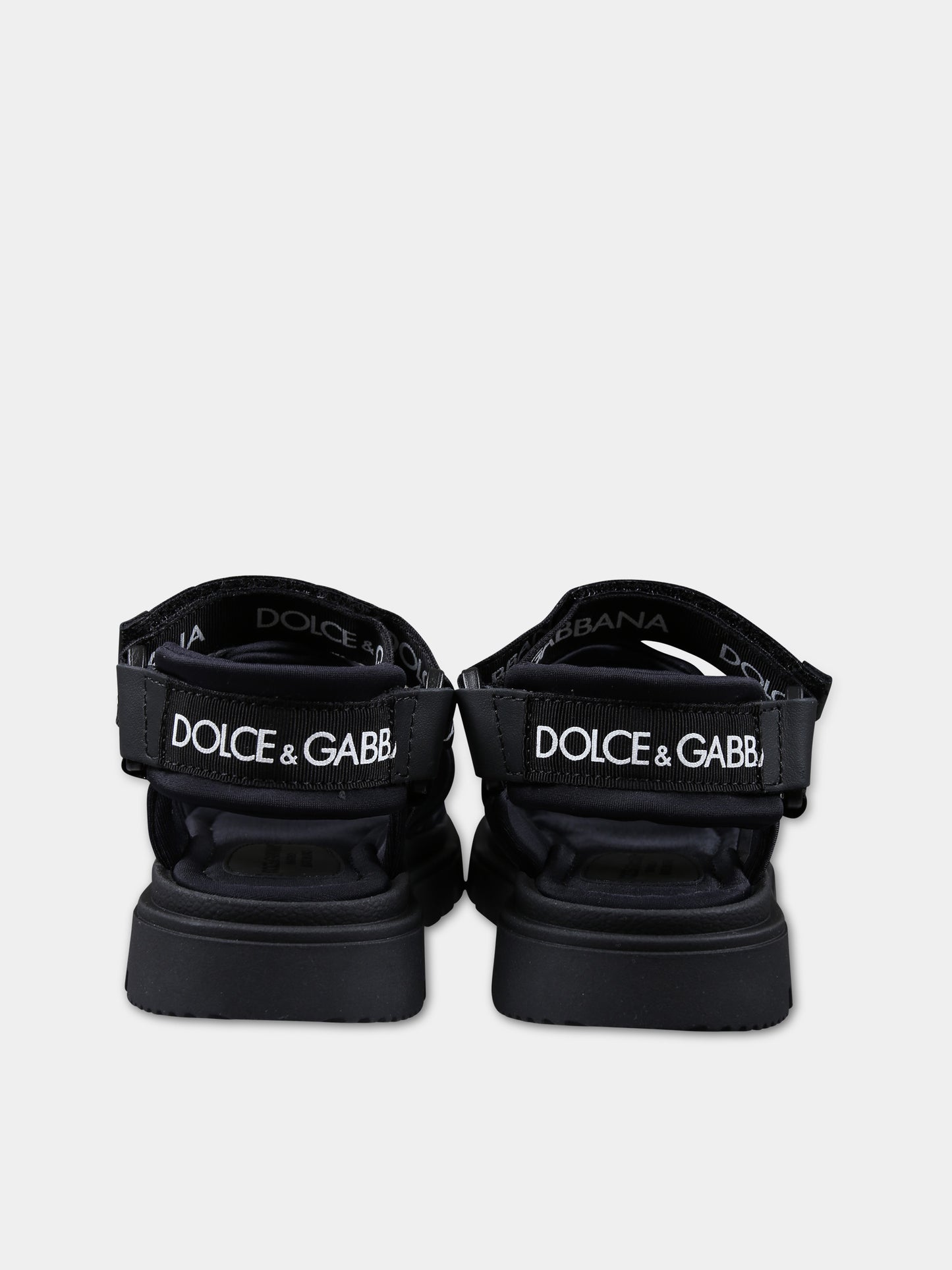 Sandali neri per bambina con logo,Dolce & Gabbana Kids,DA5205 AB028 89690