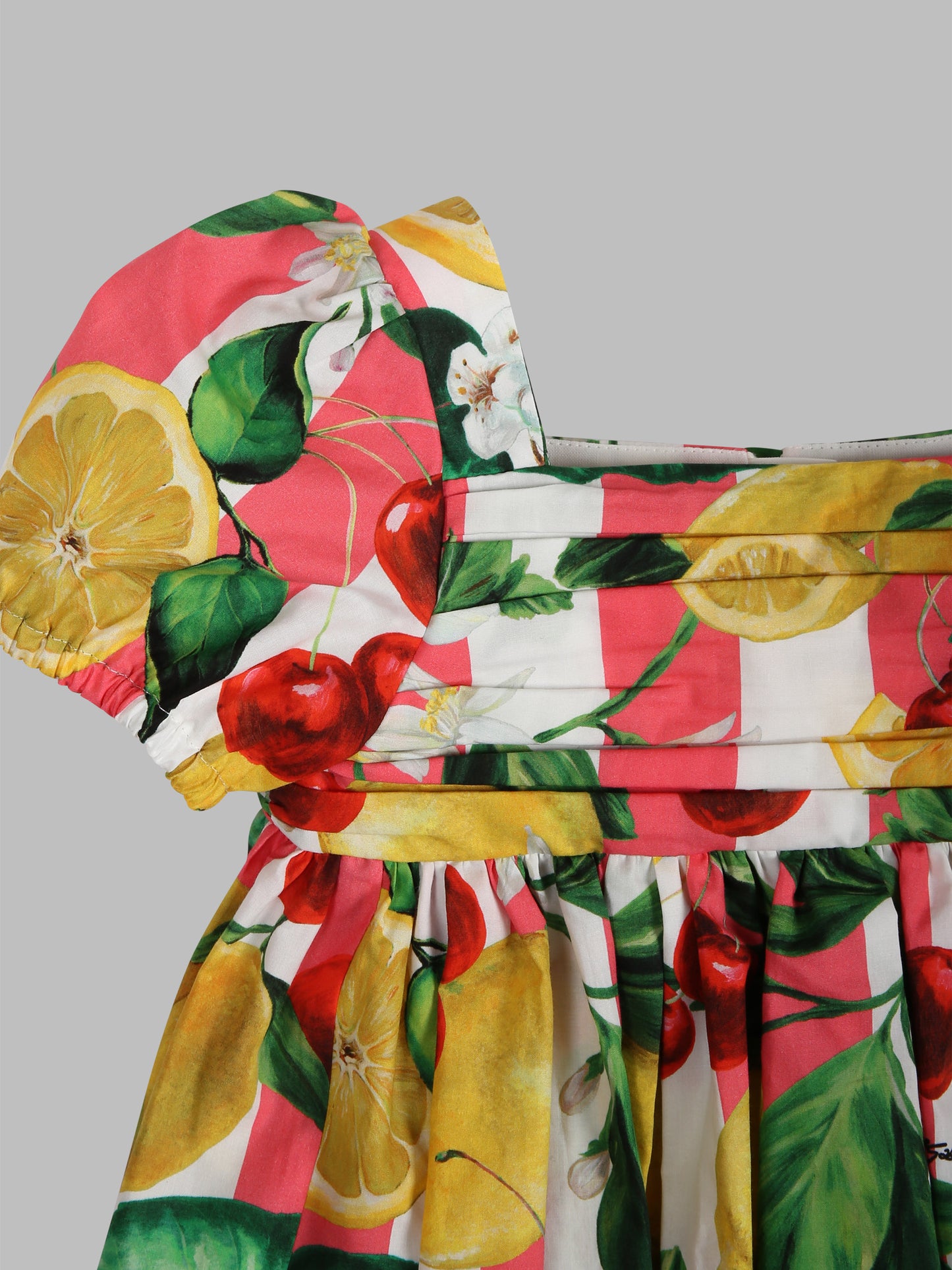 Vestito multicolor per neonata con fiori e frutti all-over,Dolce & Gabbana Kids,L23DV5 HS5Q7 HH5AL