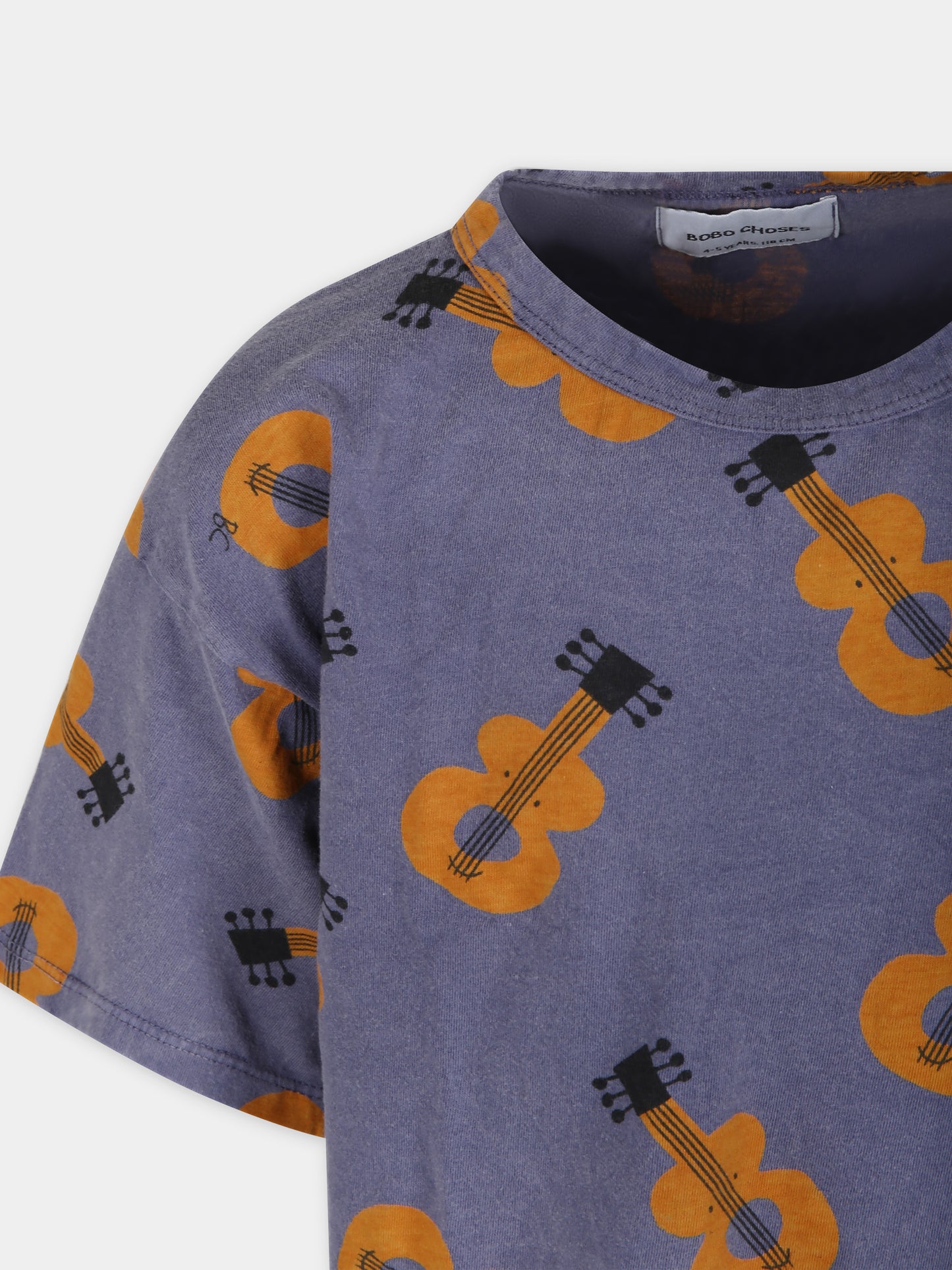 T-shirt viola per bambini con chitarre,Bobo Choses,124AC014