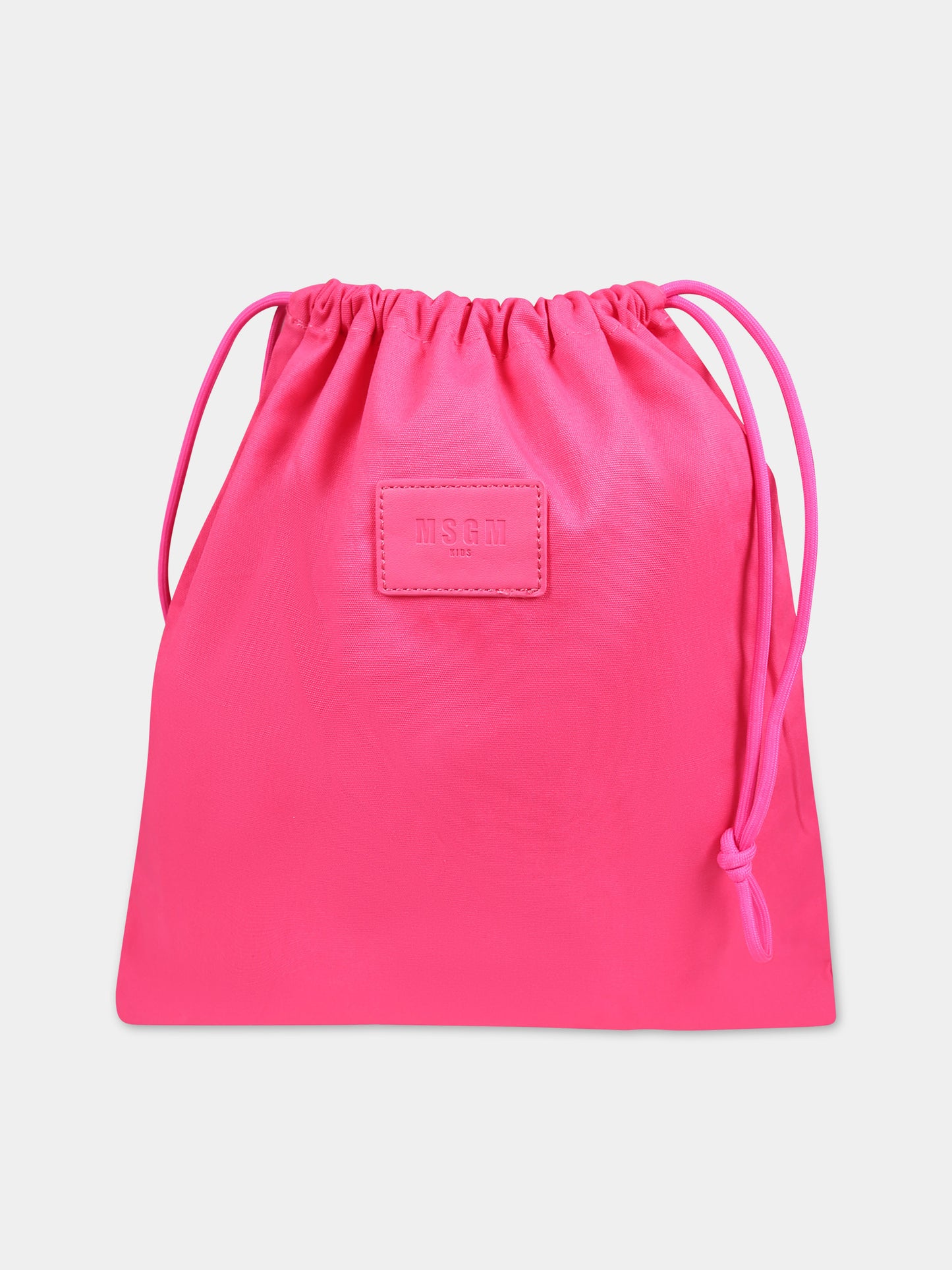 Borsa fucsia per bambina con logo,Msgm Kids,S4MSJGBA059 044