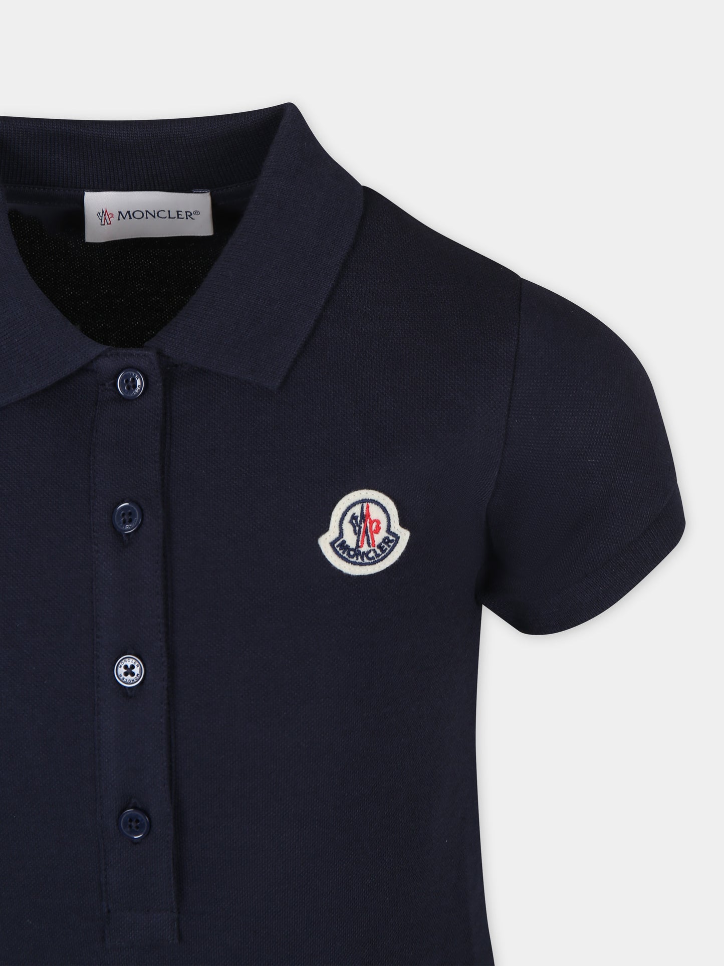 Vestito casual blu per bambina,Moncler Kids,954 8I00011 8496F 773