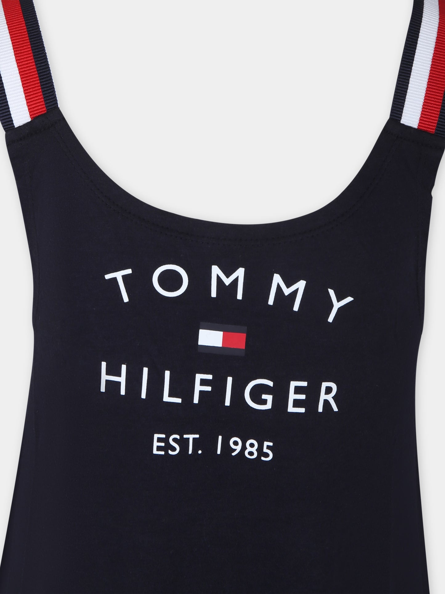 Copricostume blu per bambina con logo,Tommy Hilfiger Junior,24SMTAUG0UG00742T DW5