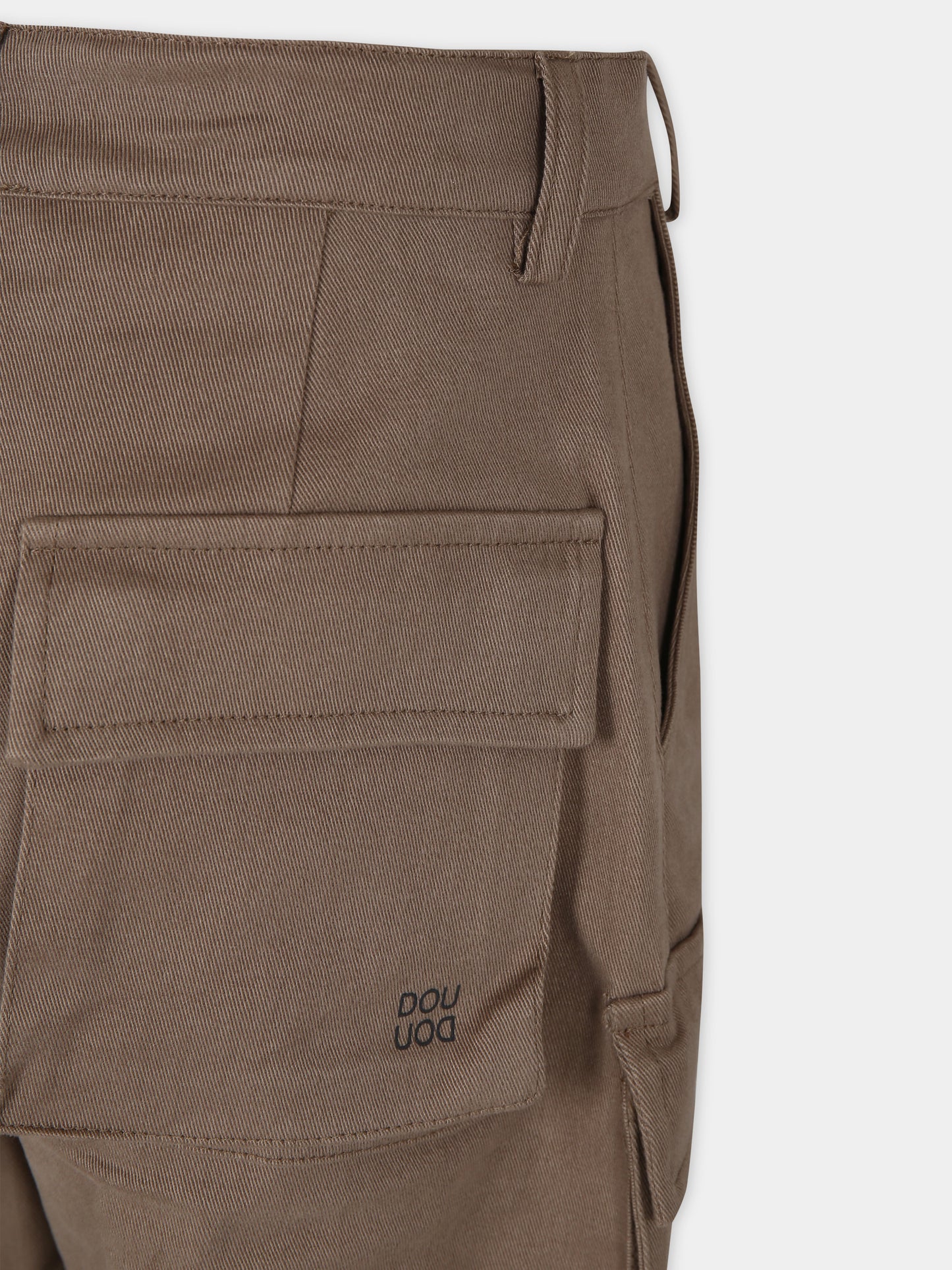 Pantaloni casual marroni per bambina,Douuod Kids,DU6Q50 G0073 343