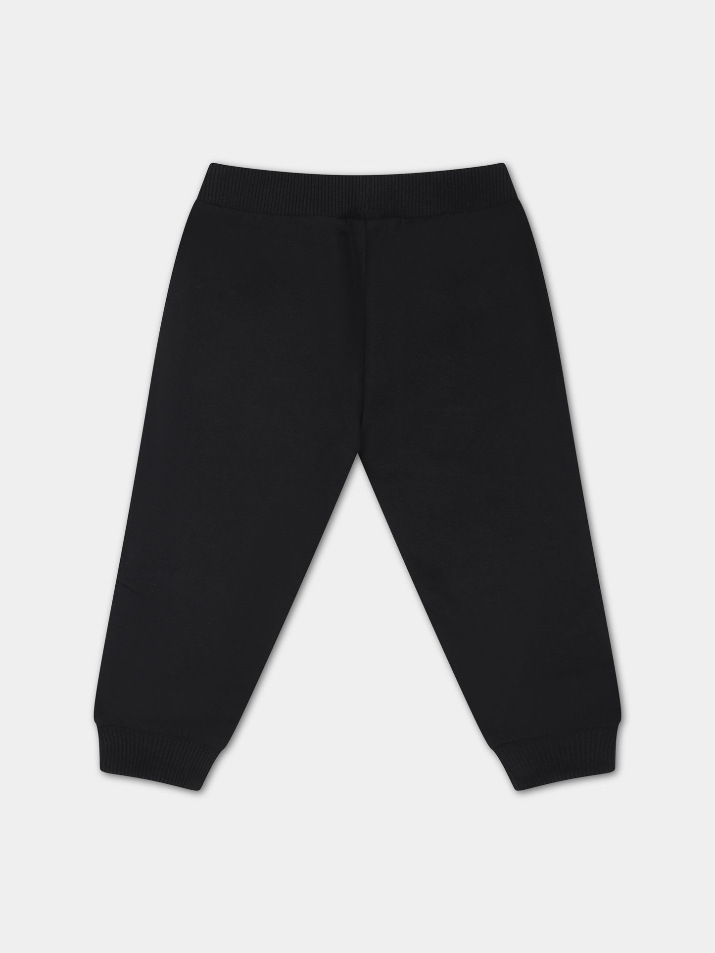 Pantaloni neri per neonati con logo,Moschino Kids,MMP04O LDA27 60100