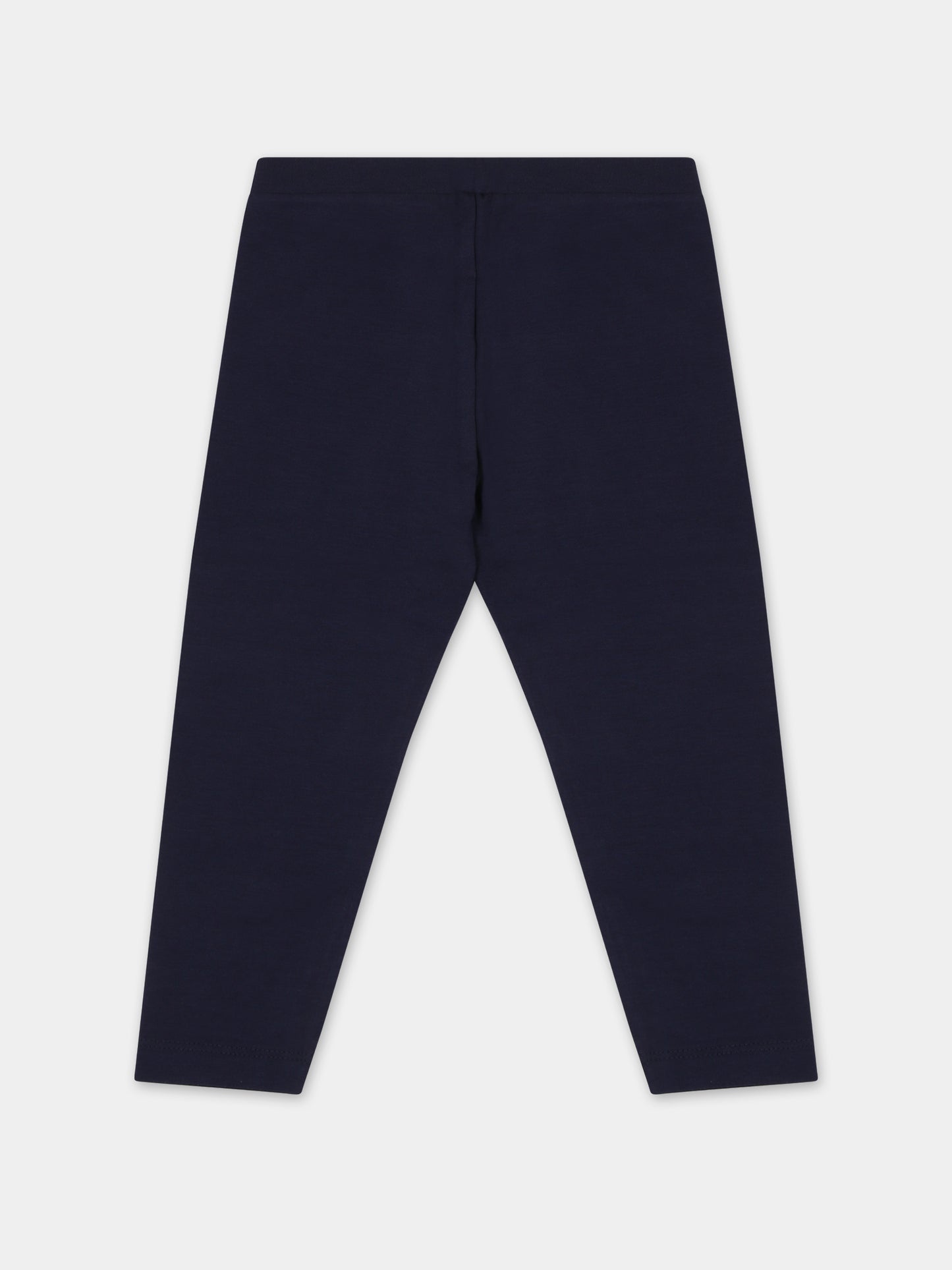 Leggings blu per neonata con Teddy Bear e logo,Moschino Kids,MDP02Z LBA00 40016