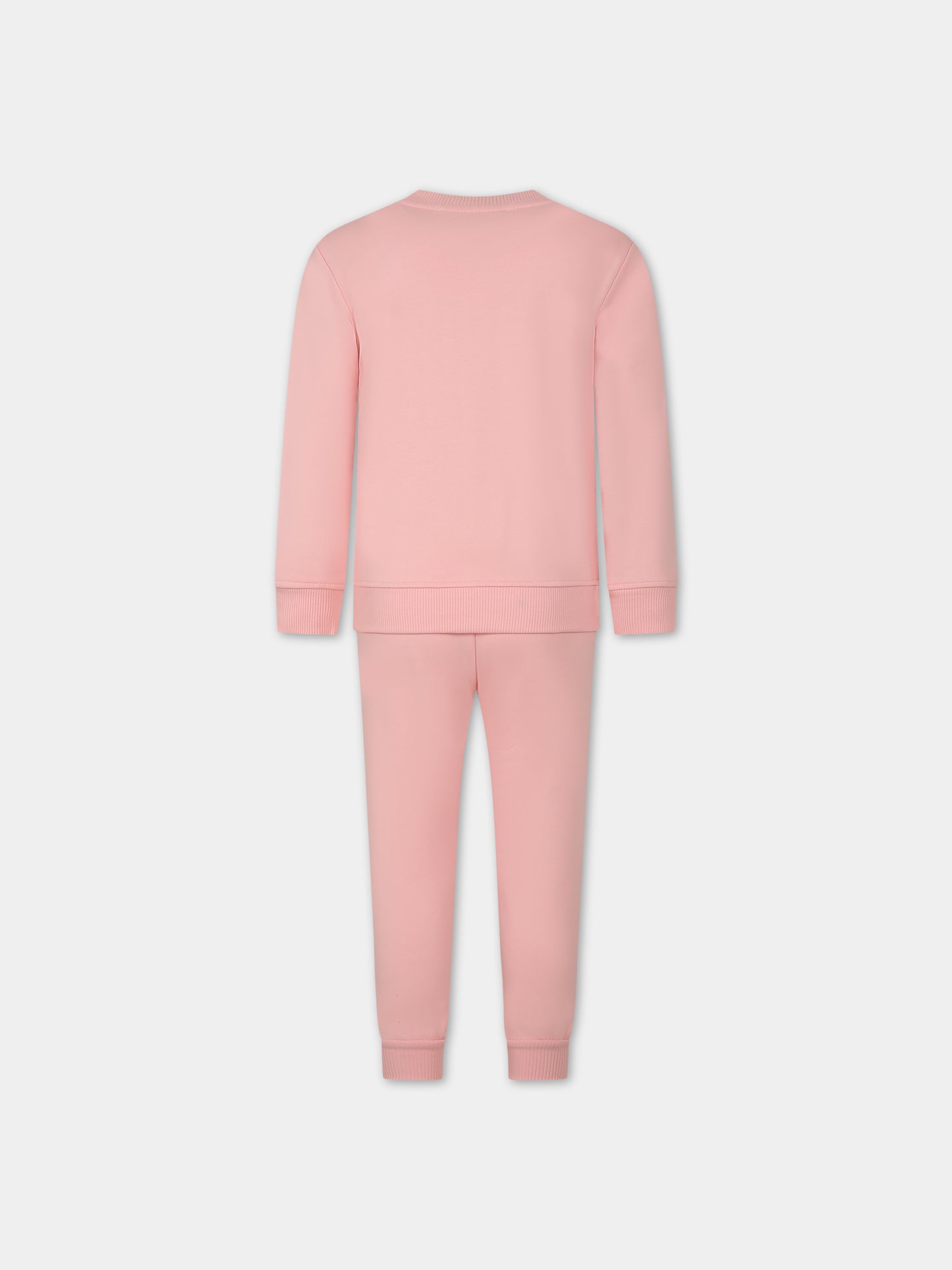 Completo rosa per bambina con stampa Teddy Bear,Moschino Kids,HUK039 LCA32 50209